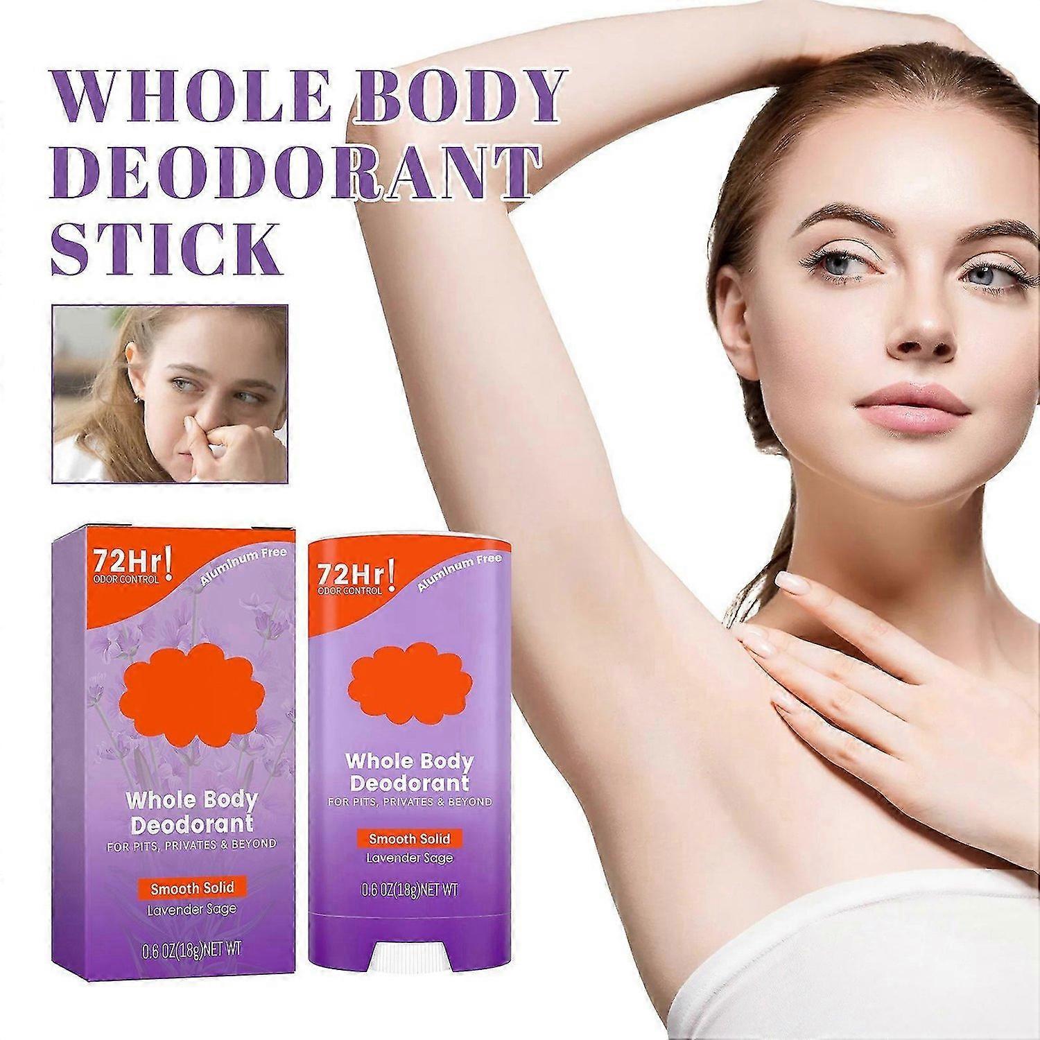 Whole Body Deodorant, Smooth Solid Stick, Invisible Cream Tube and Solid Stick, 72 Hour Odor Control
