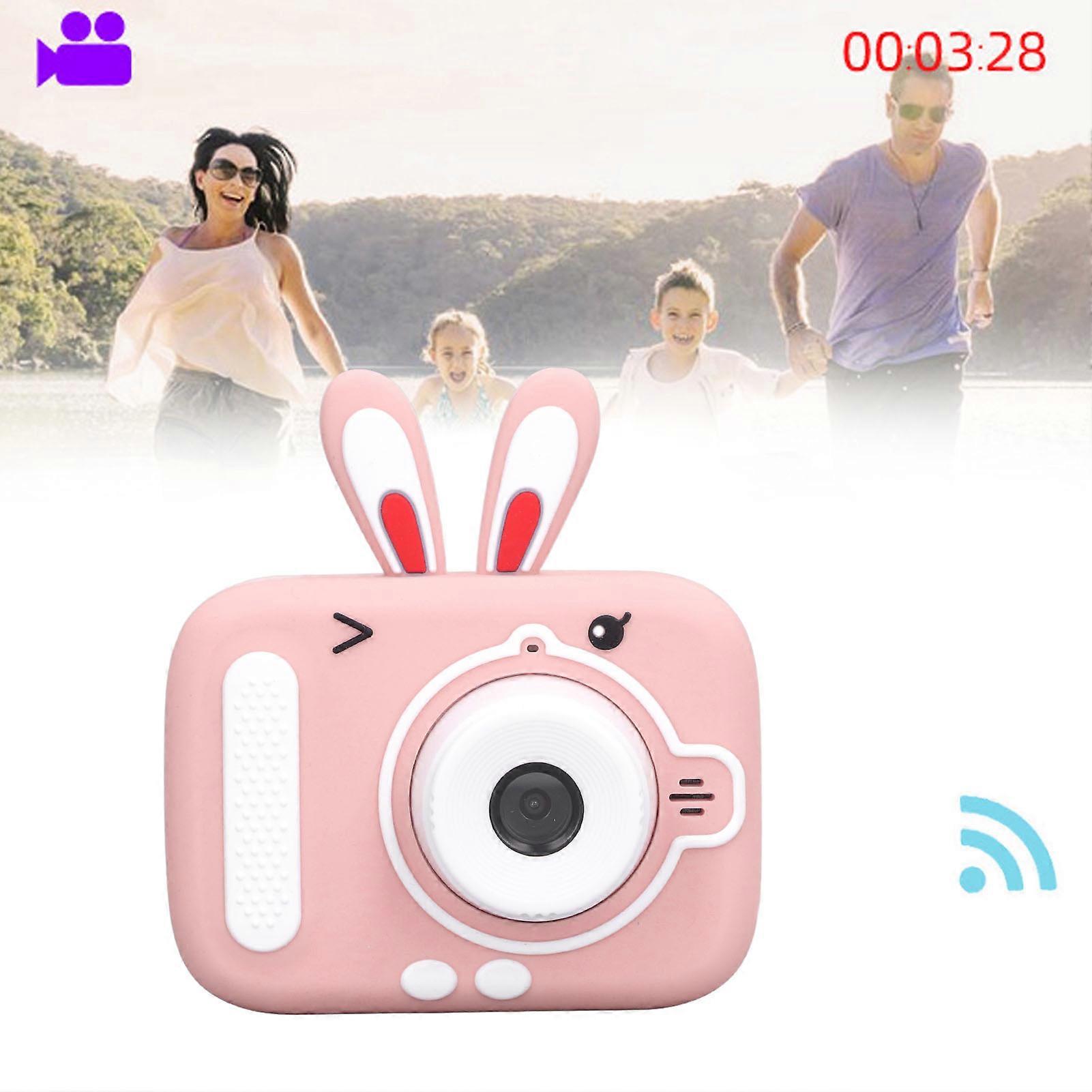 كاميرا أطفال 20 ميجابكسل 1080 بكسل 2.0 بوصة شاشة ملونة تسجيل فيديو موقوت لعب الألعاب تأثيرات غنية الكاميرا لعبة وردي 
