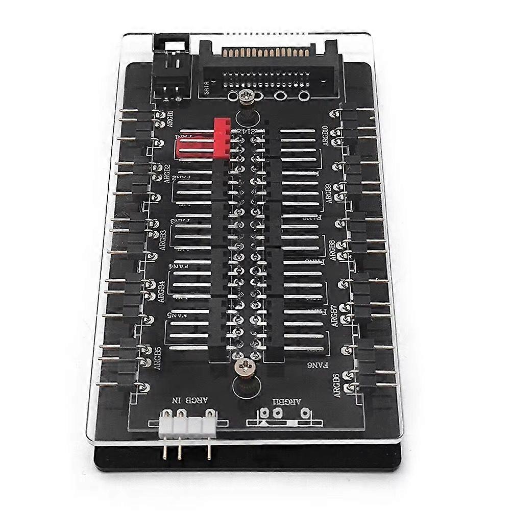 4Pin PWM & 5V 3Pin ARGB Multi Way Splitter ARGB and PWM HUB 10Hub Case Fan Hub Adapter Master SATA
