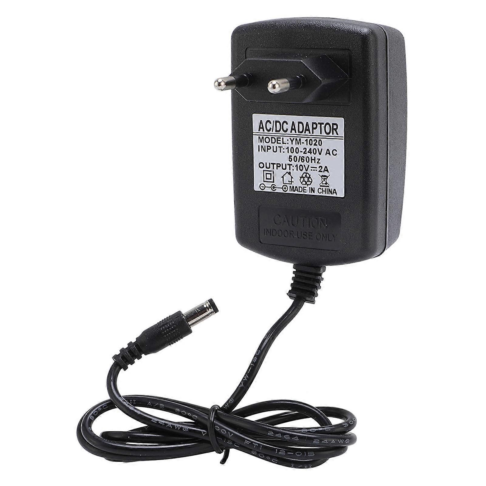 10V 2A Power Adapter for LED Signs, Security Cameras, Game Consoles, EU Plug, 5.5x2.5mm