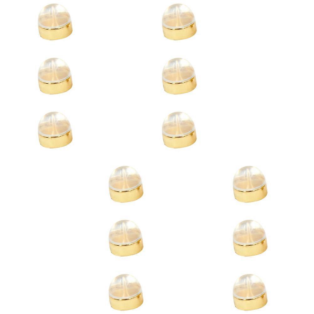 12pcs Secure Locking Earring Backs, Gold Metal Ear Stoppers for Studs, Easy to Use