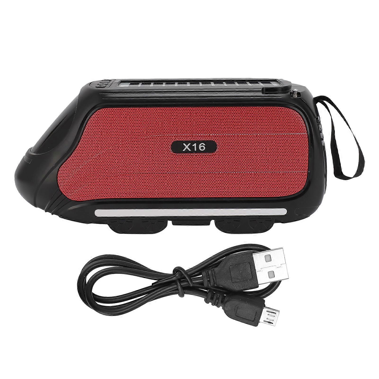 Portable Solar Bluetooth Speaker with RGB Lights, FM Radio, USB, AUX, and Memory Card