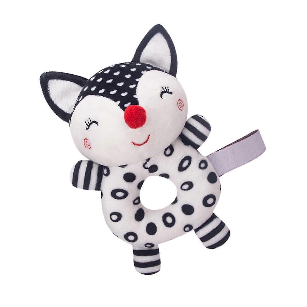 Handheld Rasselspielzeug Plush Animal Toy for Toddlers, Safe Soft Grip for Early Learning Auditory Activities