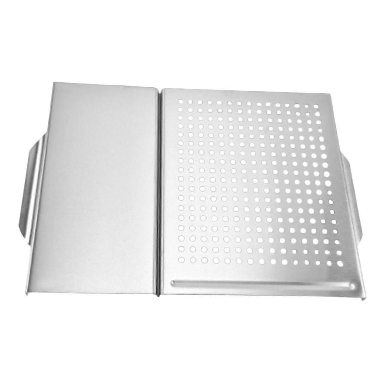 1 piece household grill tool sturdy grilling plate for meat and vegetables for BBQ and camping durable and safe with double handle design