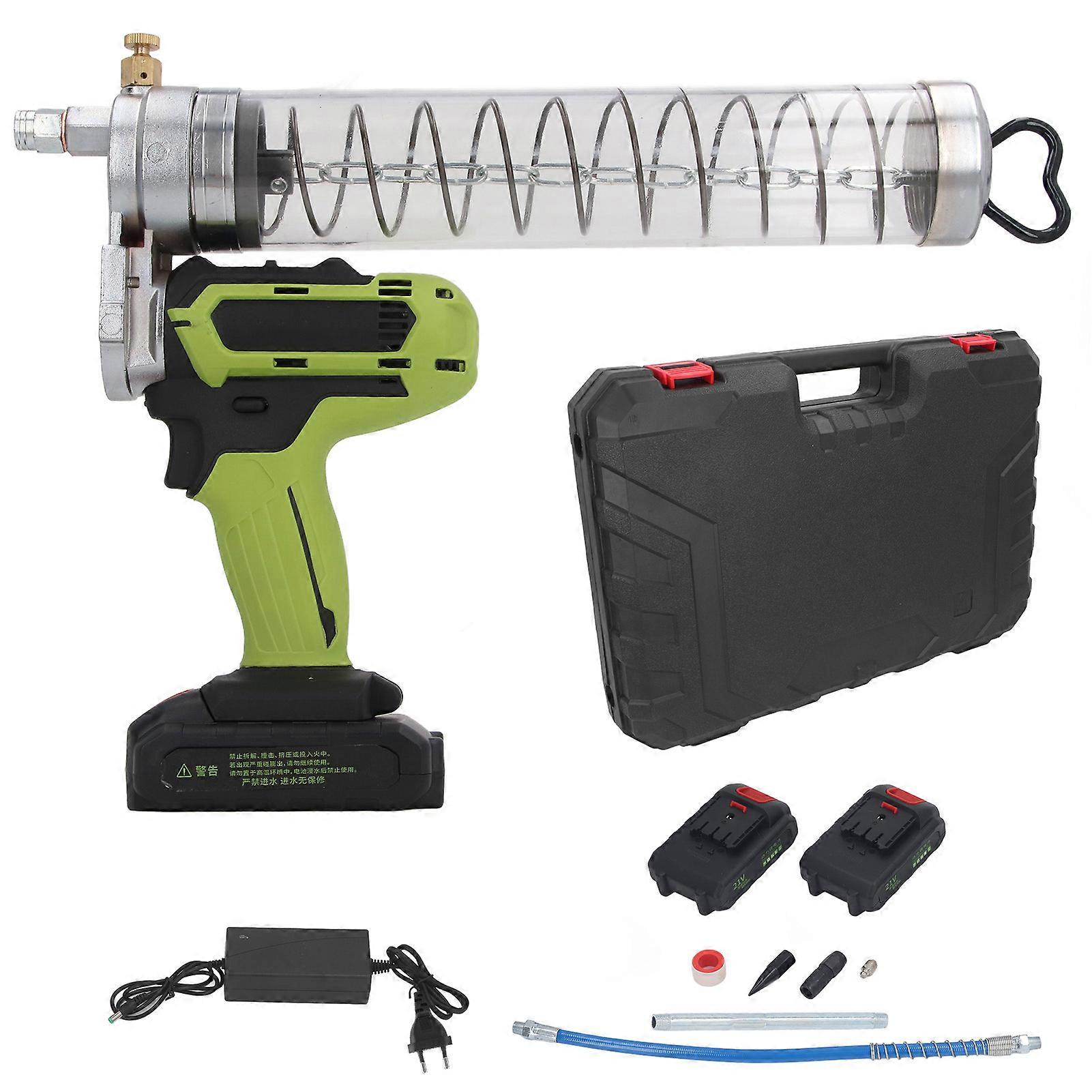 Electric Grease Gun Full Automatic Dual Use Rechargeable Cordless Grease Gun 100‑240V EU Plug