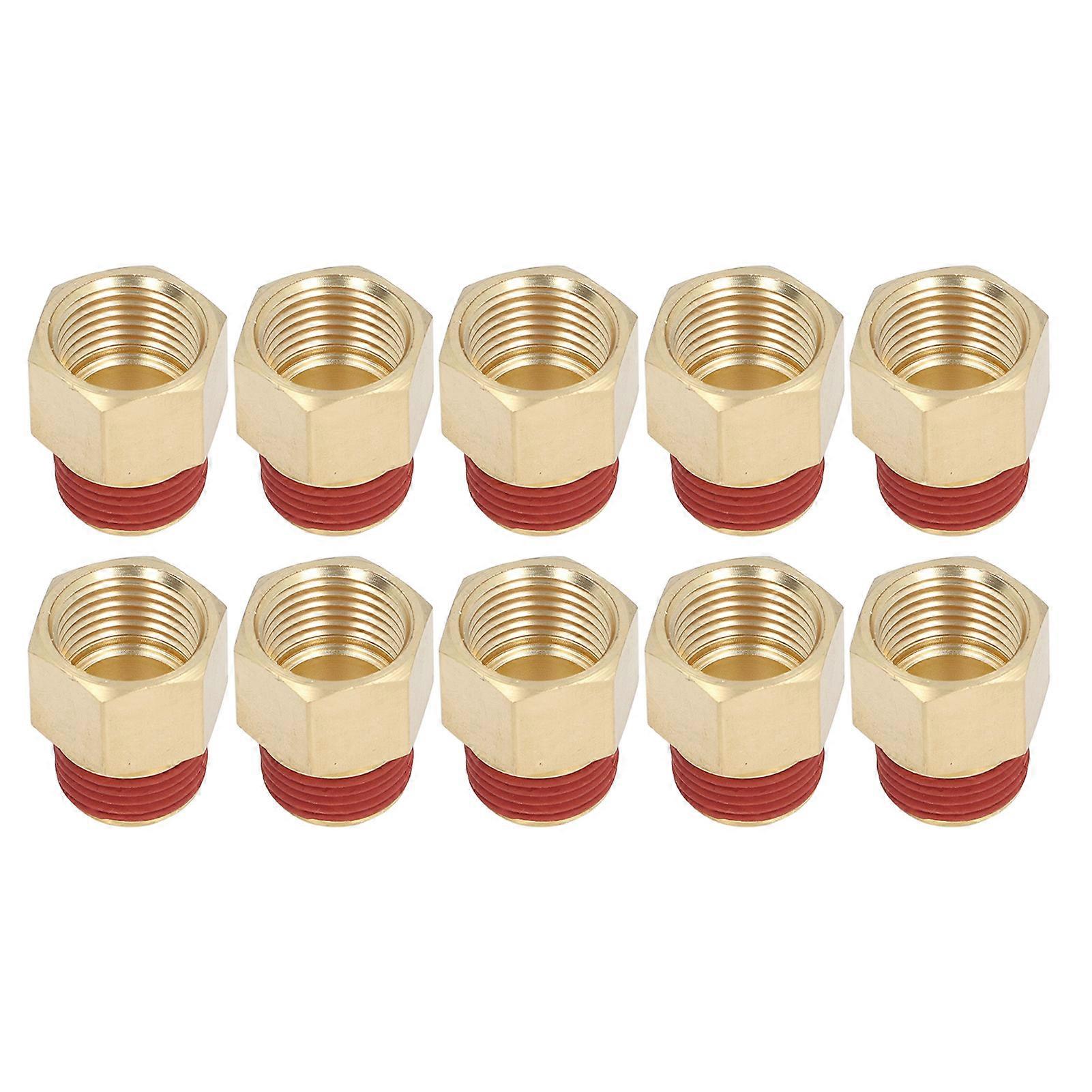10PCS Brass Pipe Fittings 1/2 Inch NPT Male to Female Thread Fitting Adapter Pipe Extension Coupling with Leakproof Layer