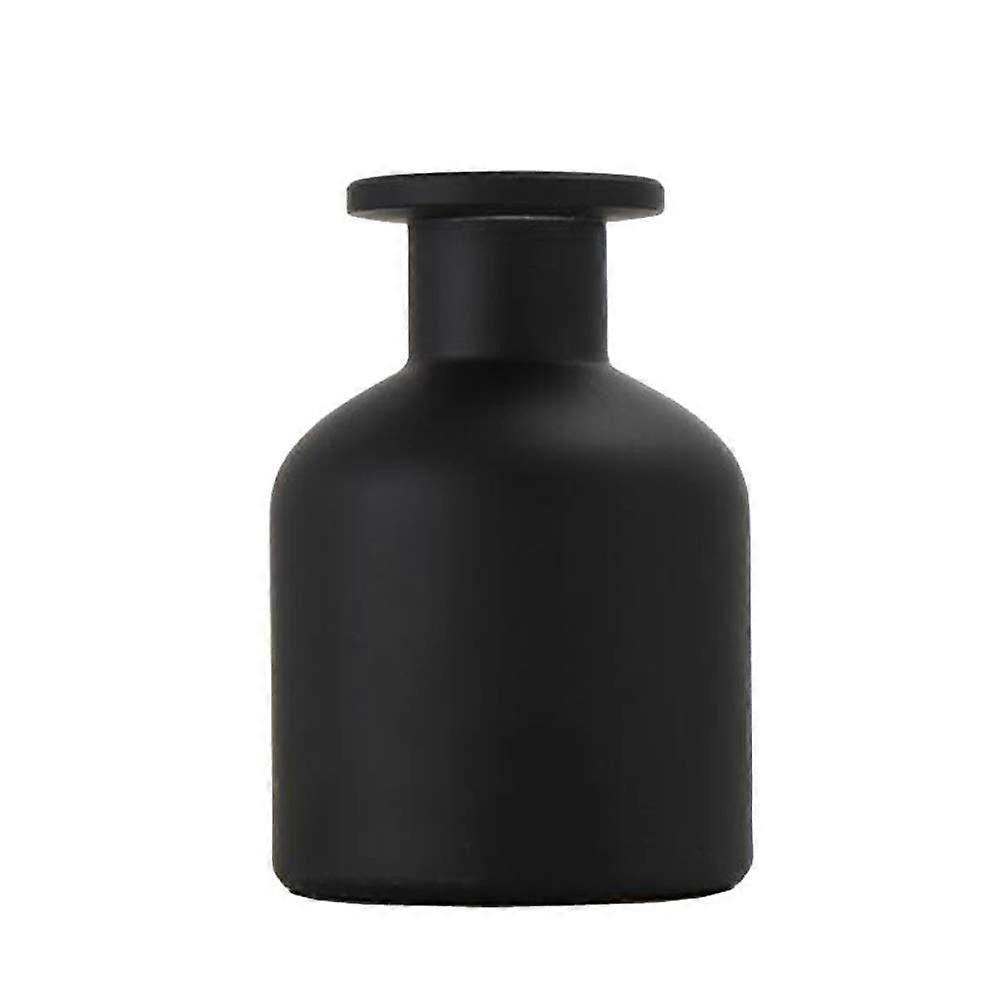 150ml Refillable Empty Glass Diffuser Bottle for Essential Oils, Black Aromatherapy Container with Replacement Reed Sticks