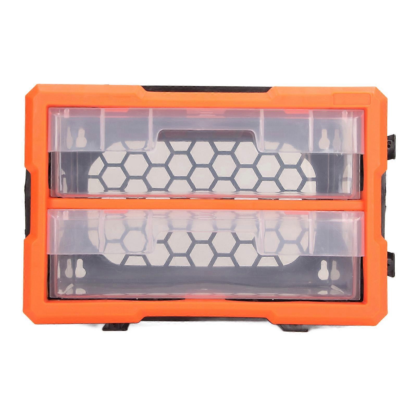 Hardware Box Organizer 2 Drawers Toolbox Large Capacity Screw Components Storage Case