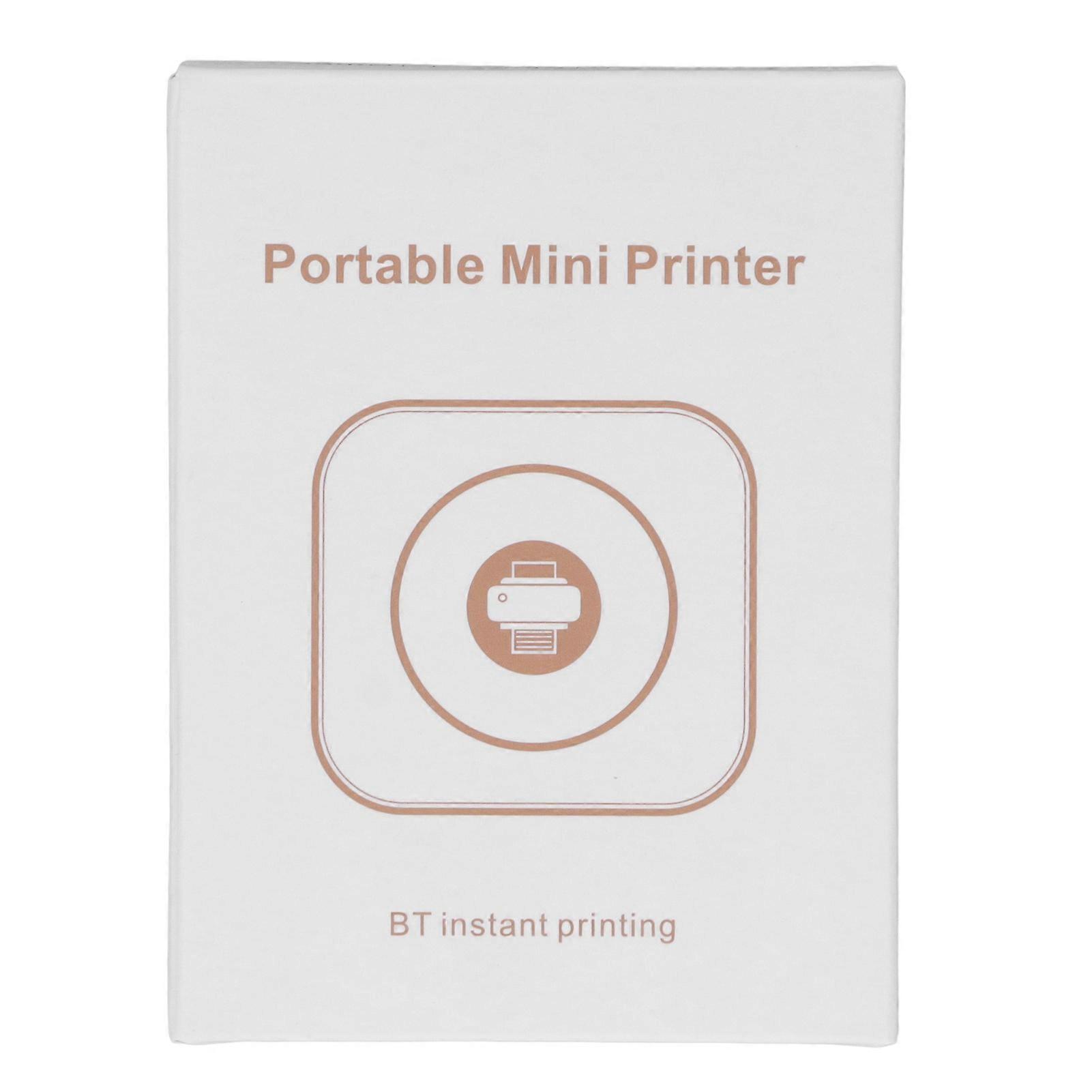 Mini Printer White Mini Pocket Printer Bluetooth Thermal Label Printer for Photo Picture Home Office Label Notes
