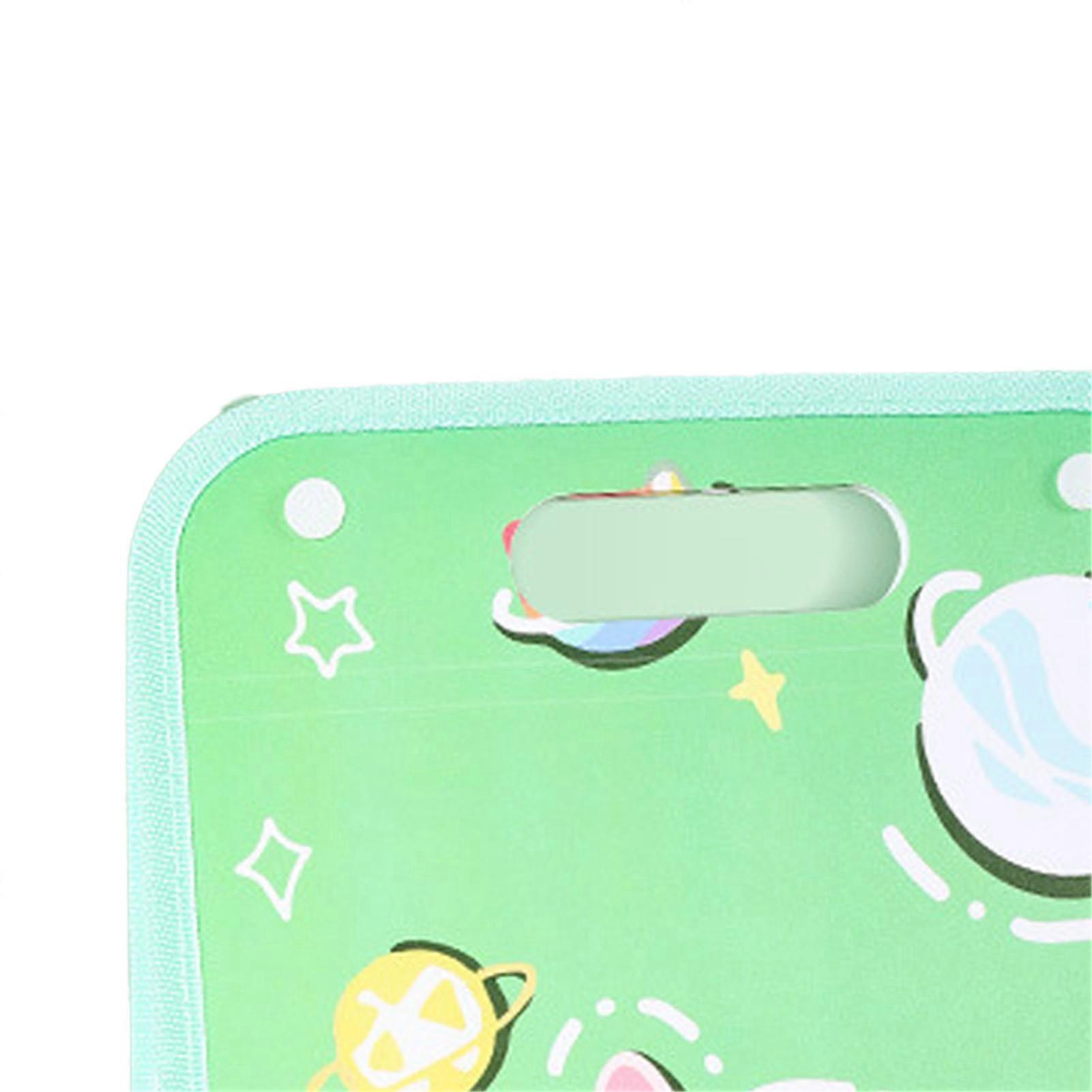 Paper Folder Multi Layer Waterproof Cute Pattern Plastic A4 File Folder Organ Bag for School Office Green