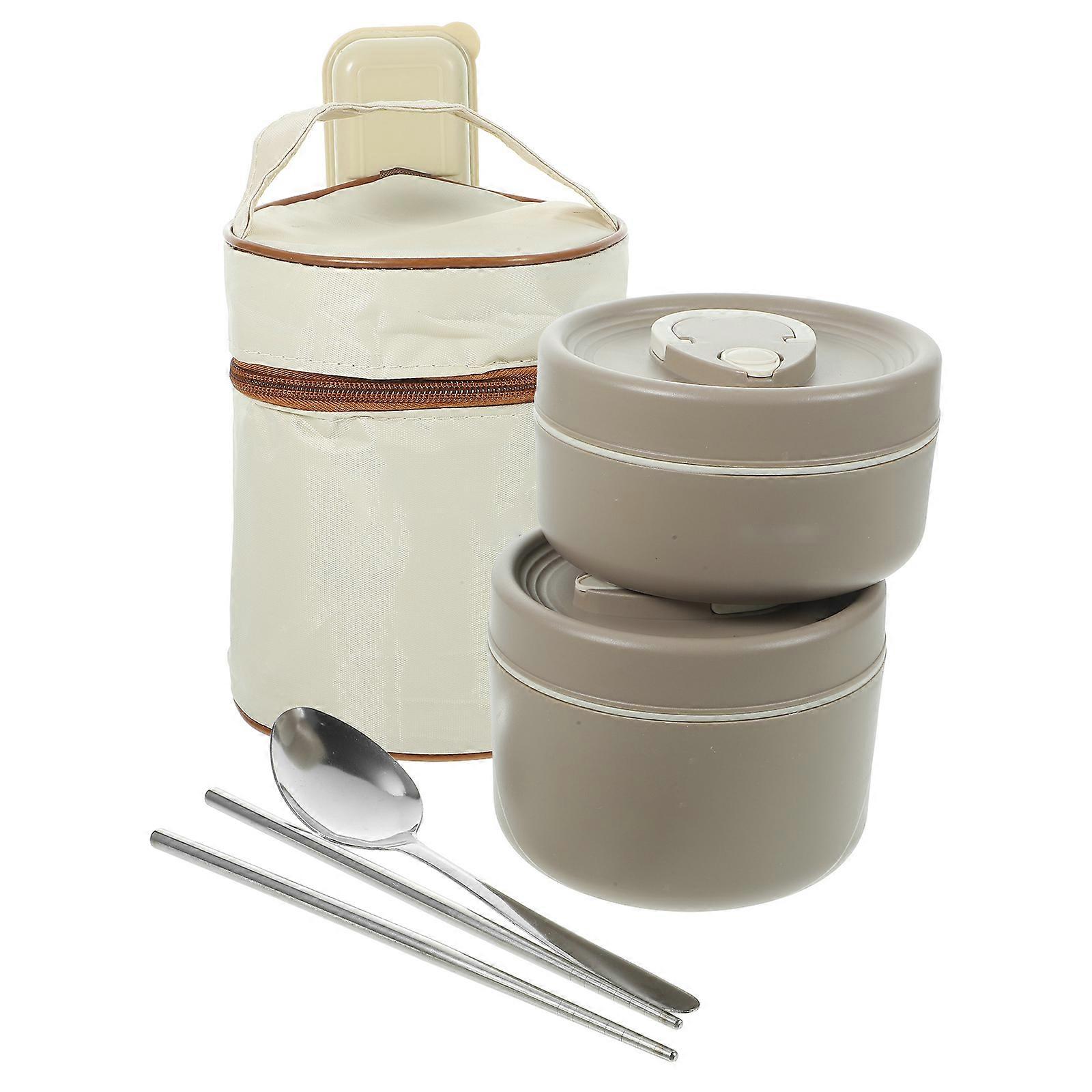 Bento Soup Container Portable Salad Bowl Daily Use 12.00X12.00X2.50CM Stainless Steel Microwavable 1Set