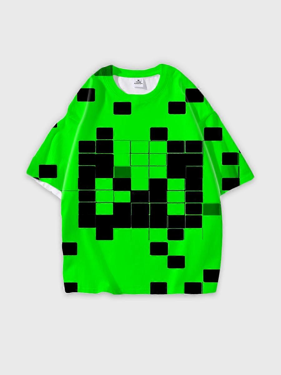 T-shirt girocollo Cartoon Role Pattern manica corta sciolta E3378