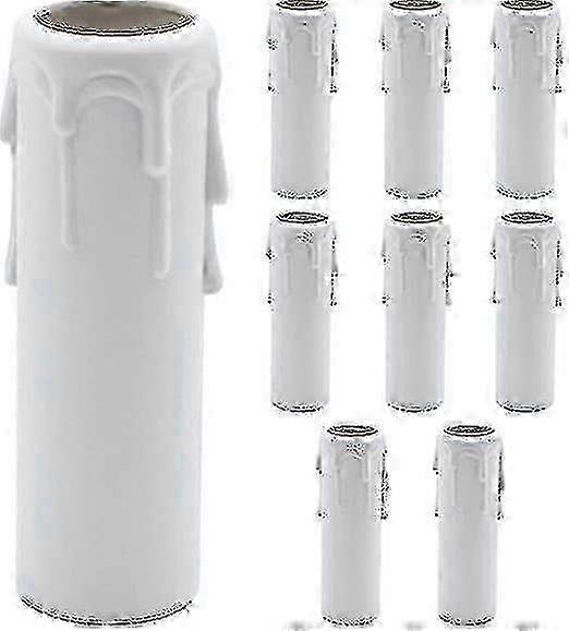 10 db fehér műanyag gyertya csepegtető hüvely csillárokhoz, fali lámpákhoz, lámpafedelekhez, csővédőkhöz