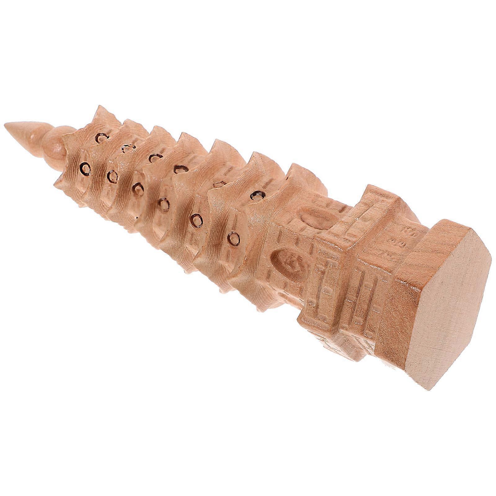 Wooden Statue for Zen Garden Decor and Desktop Adornment Beige Color Lightweight and