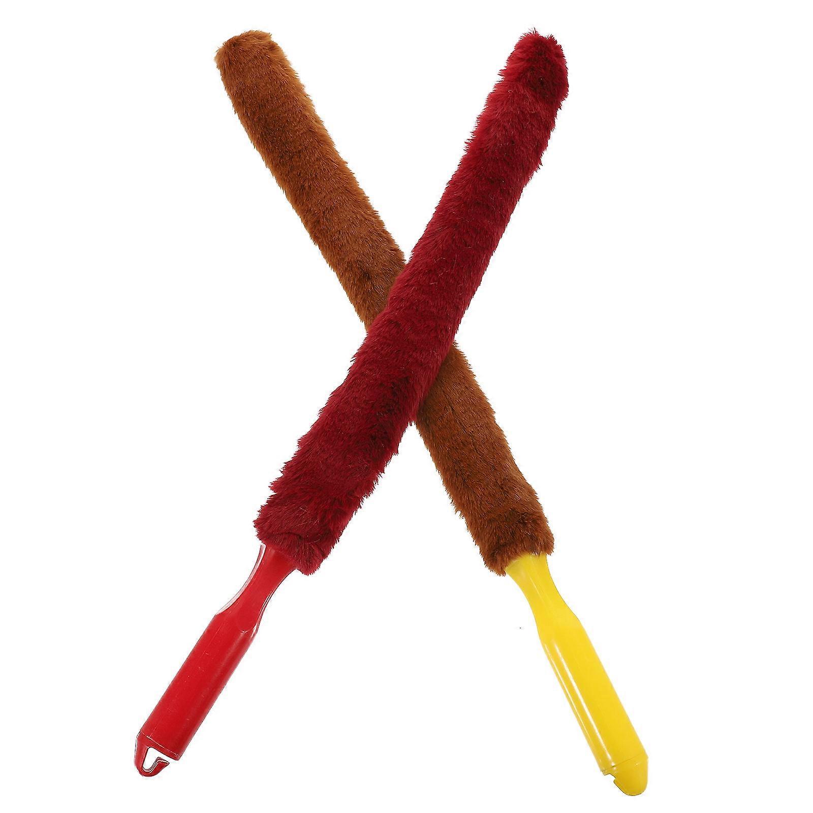 Musical Instrument Cleaning Brush 2Pcs Guzheng Dust Removal Tools Rectangular Handle Assorted Color For Music Enthusiasts Maintenance