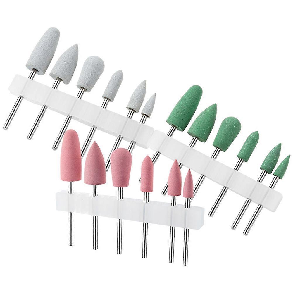 Silicone Nail Drill Bits for Removing Gel Polish 18 Pieces Assorted Colors for Nail Sanding Use