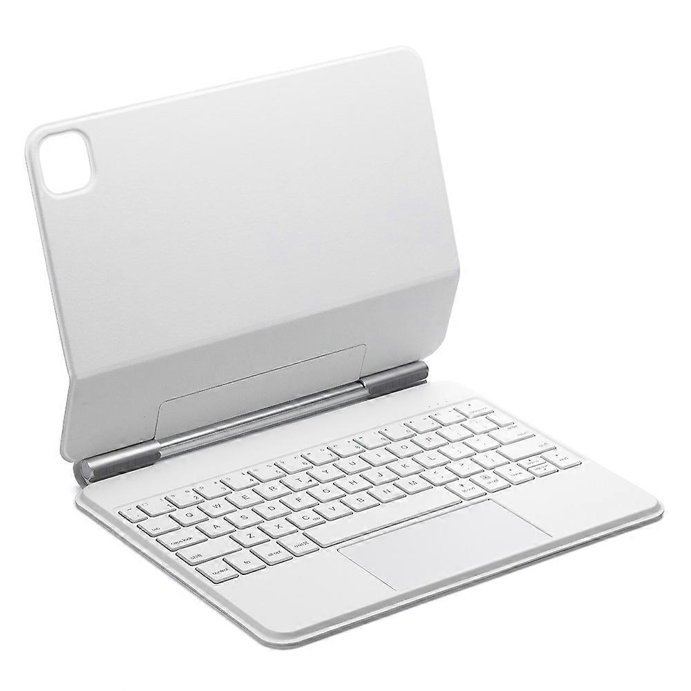 עבור iPad Pro 13 (2024) מקלדת תואמת Bluetooth מקלדת משטח מגע מגנטי עם נרתיק לטאבלט לבן