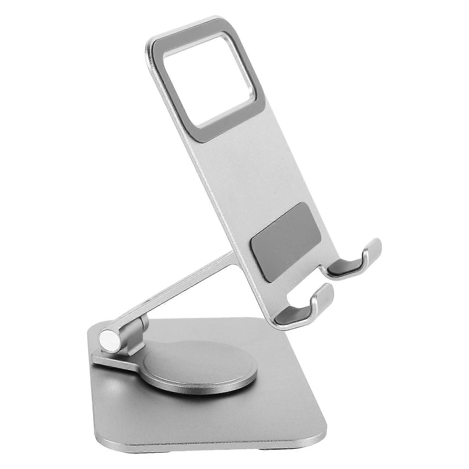 Rotating Foldable Desktop Phone Holder Alloy Material Rectangular Shape Stability Antislip General Users 1Set