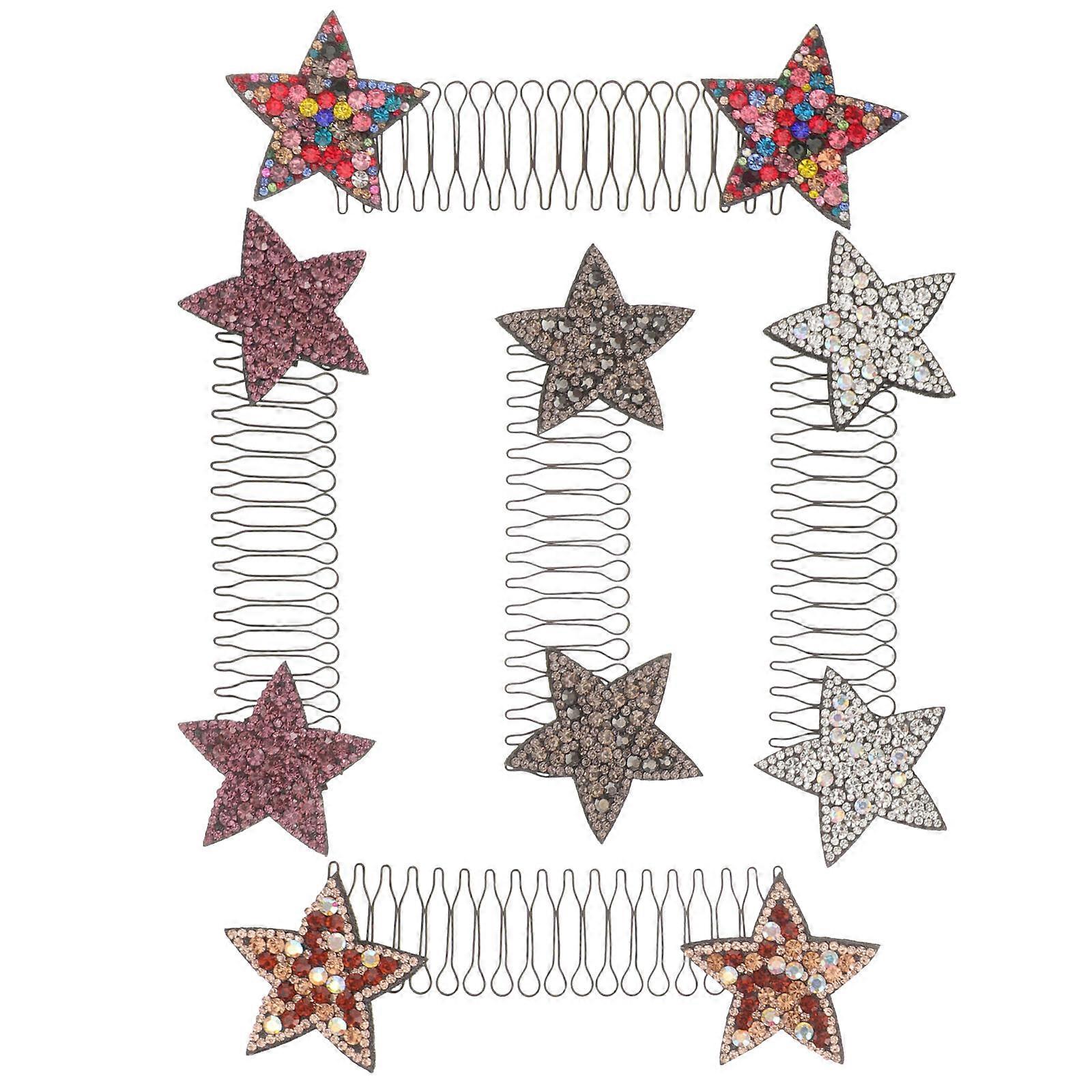 Pinces à cheveux en strass pour femmes avec tenue élastique et couleurs assorties pour accessoires de cheveux élégants 5 pièces
