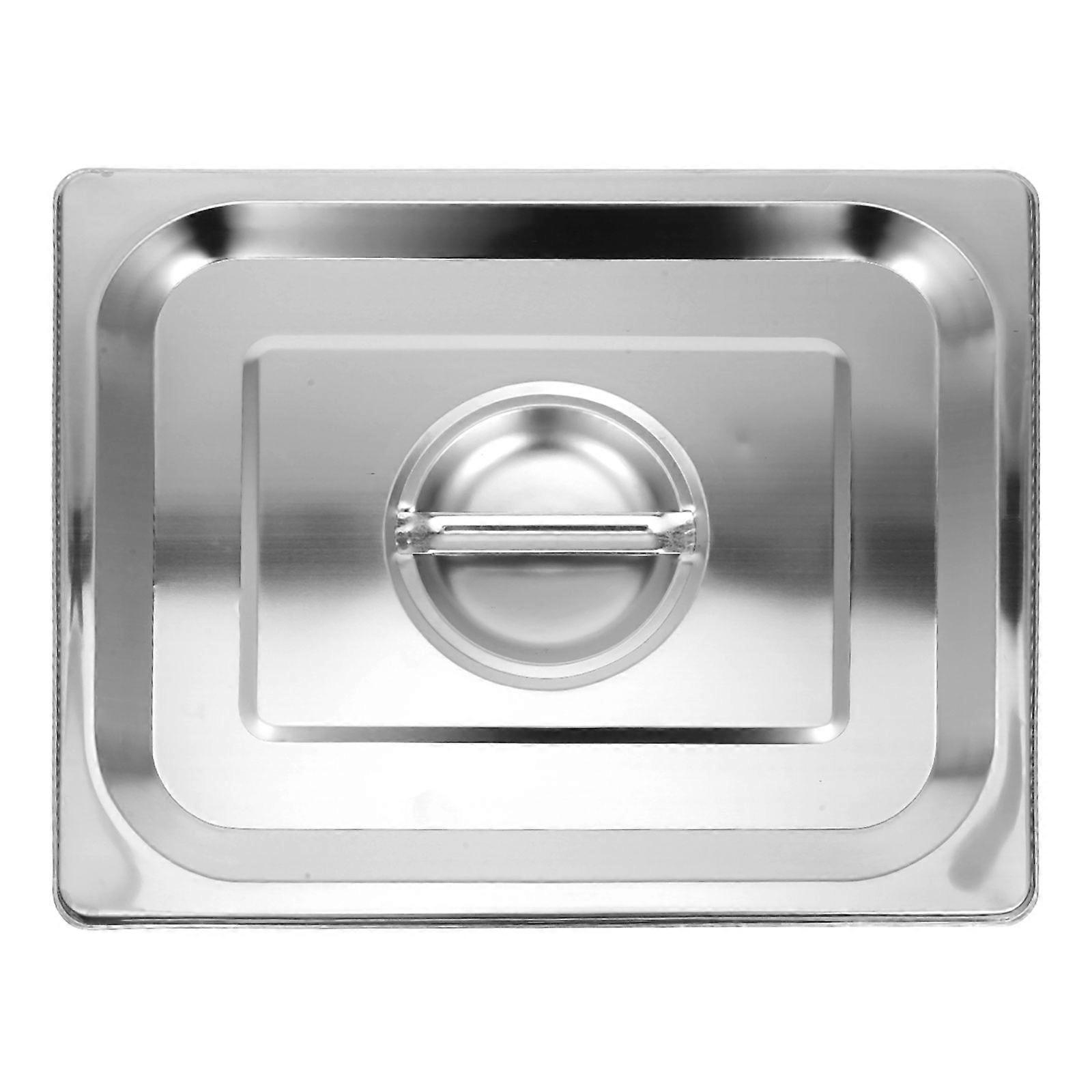 Stainless Steel Rectangular Pan Lid with Handle Rectangular Pan Cover Handled Pan Lid Rectangular Pot Lid Hotel Buffet Pan Protector Cover