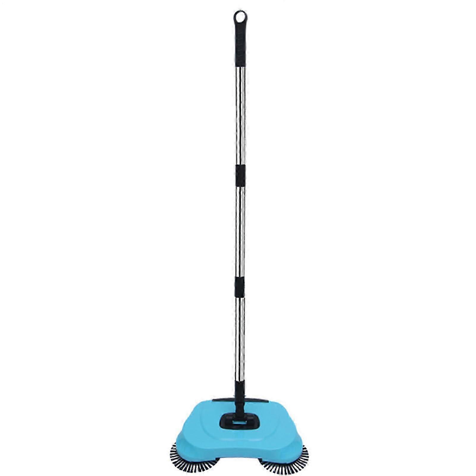 Manual vacuum Sweeper Nonelectric manual roller floor cleaning tools, blue