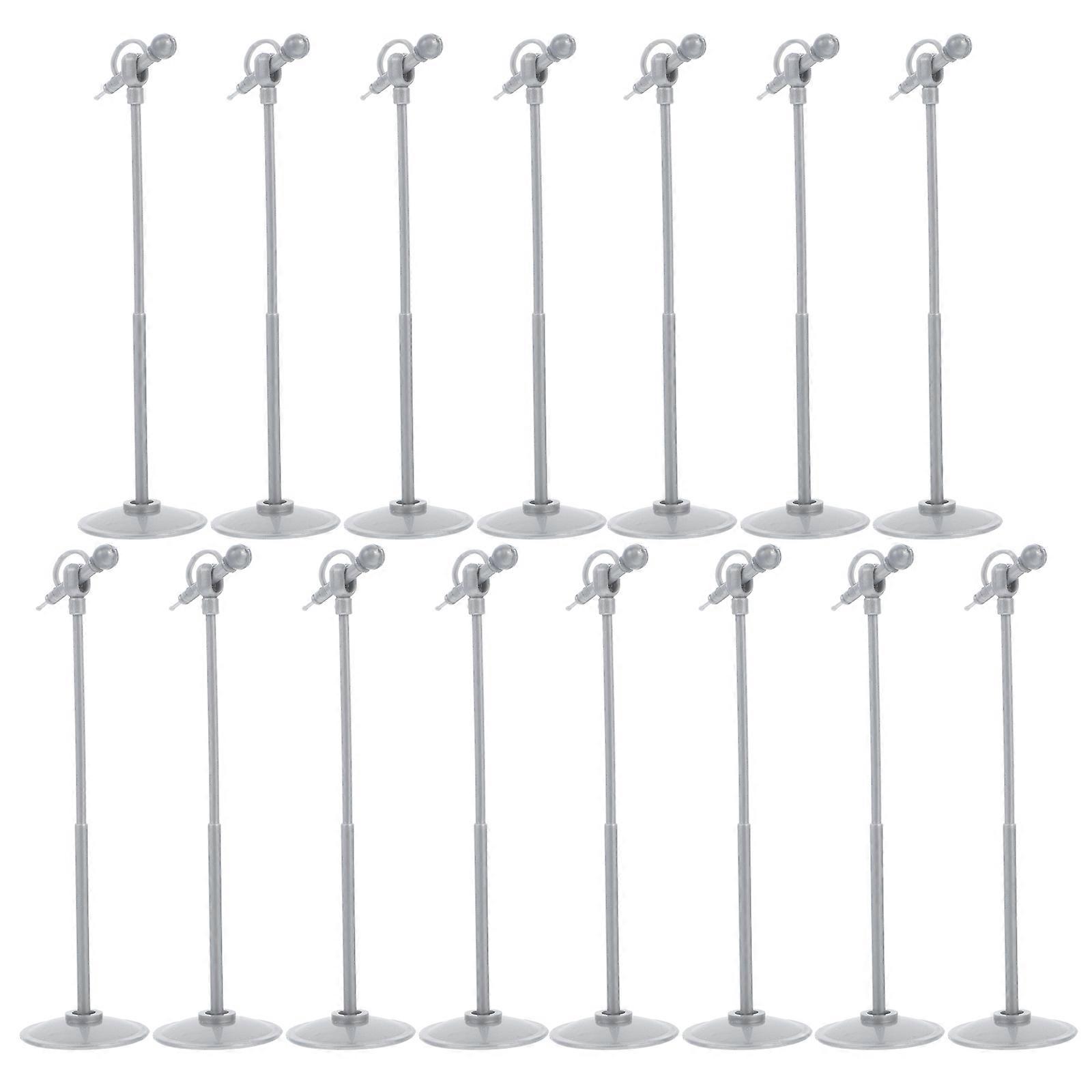 Mini Microphones for Doll House Decoration 15pcs Silver Plastic Adorable Mini Scene Decor 1/12 Scale