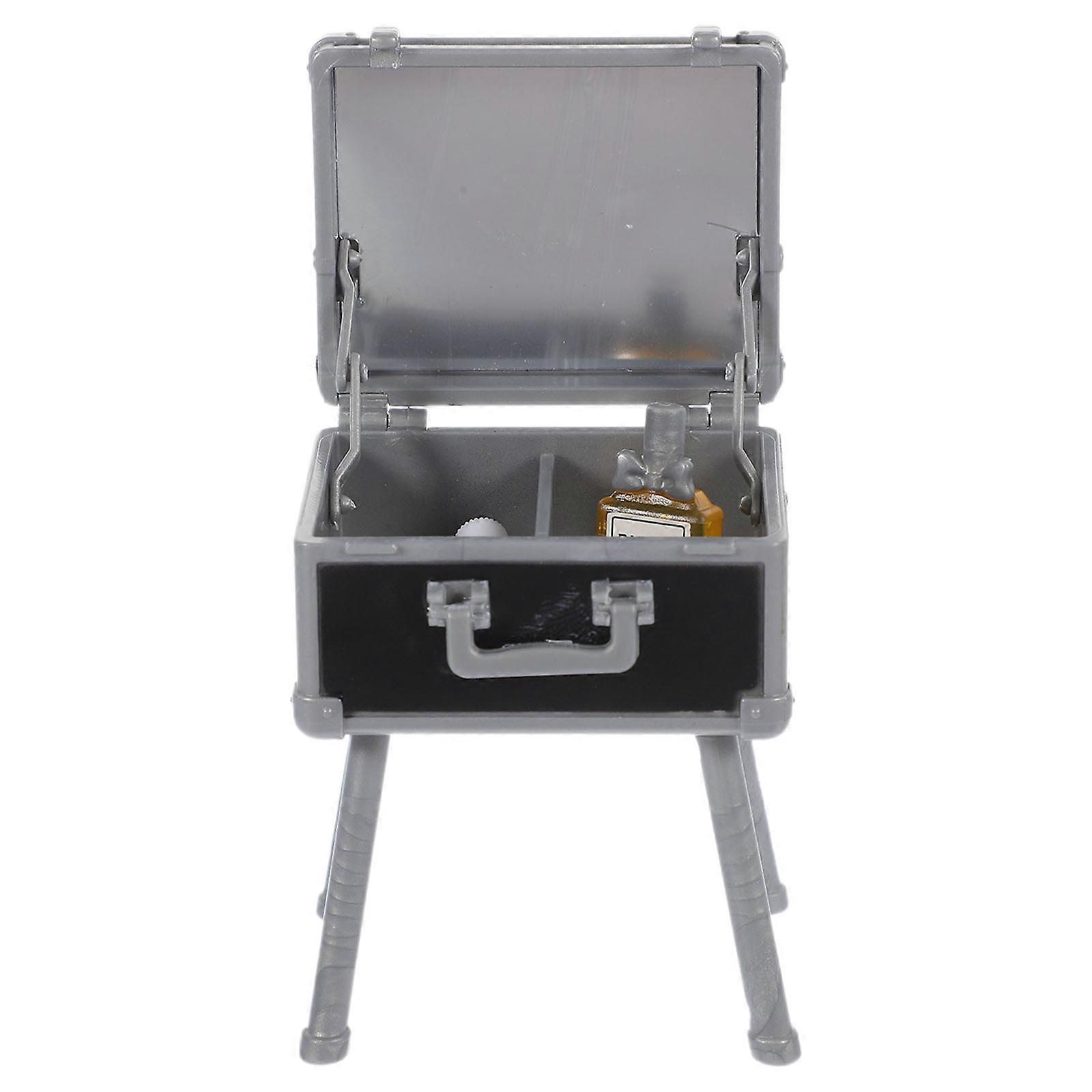 Grey Plastic Cosmetic Case for Decoration with Multi-functional Design and Large Storage Capacity 1