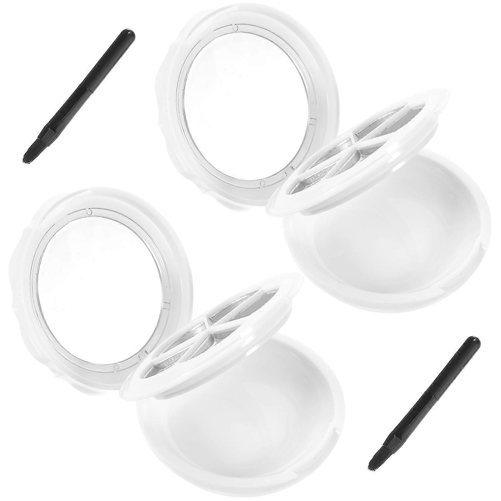 2 Sets Eyeshadow Box Case Lipstick Box Refillable Makeup Dispenser with Brush