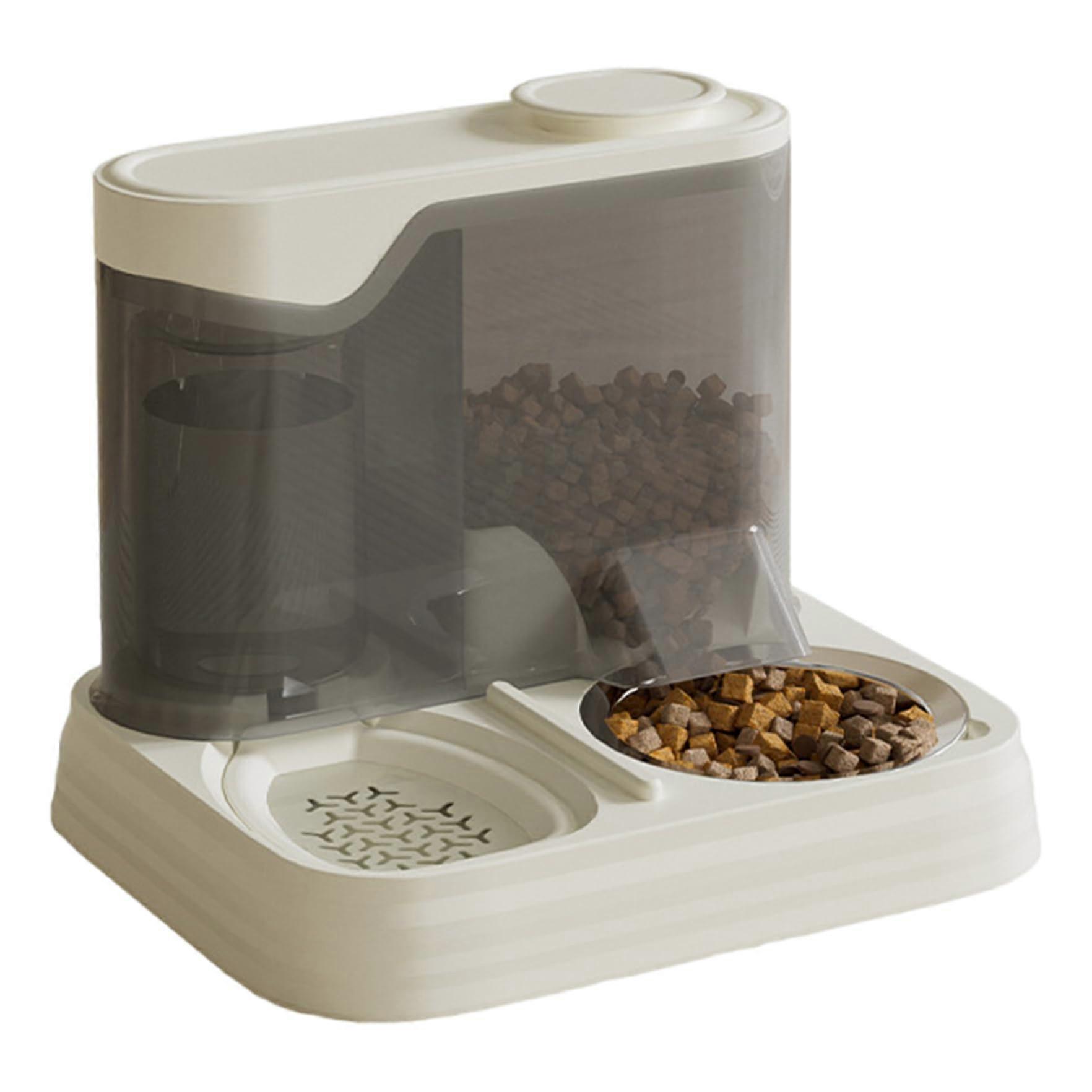 Automatic Cat Feeder and Water Dispenser, 11 x 9 x 9 inches, Filterable with Dry Food Dispenser