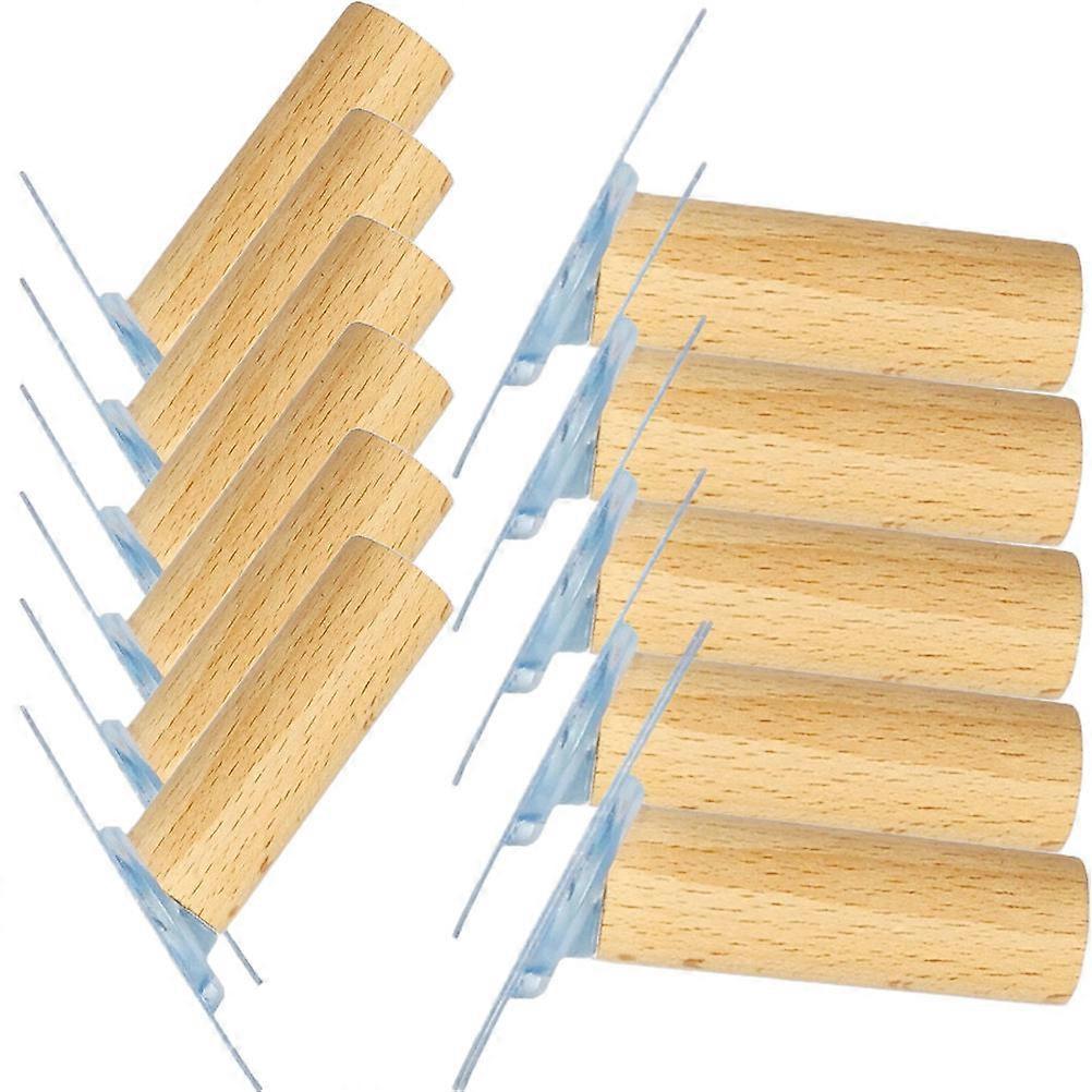 Removable Wall Storage Hook 12Pcs Beech 5X2cm No Drill Adhesive For Doors Closets Offices