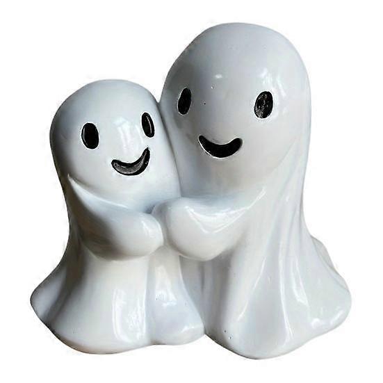 Hugging Ghosts Figurine Tabletop Ghost Decoration Halloween Decor Ghost Statue for Home Mantel Office Desk Shelf Decor