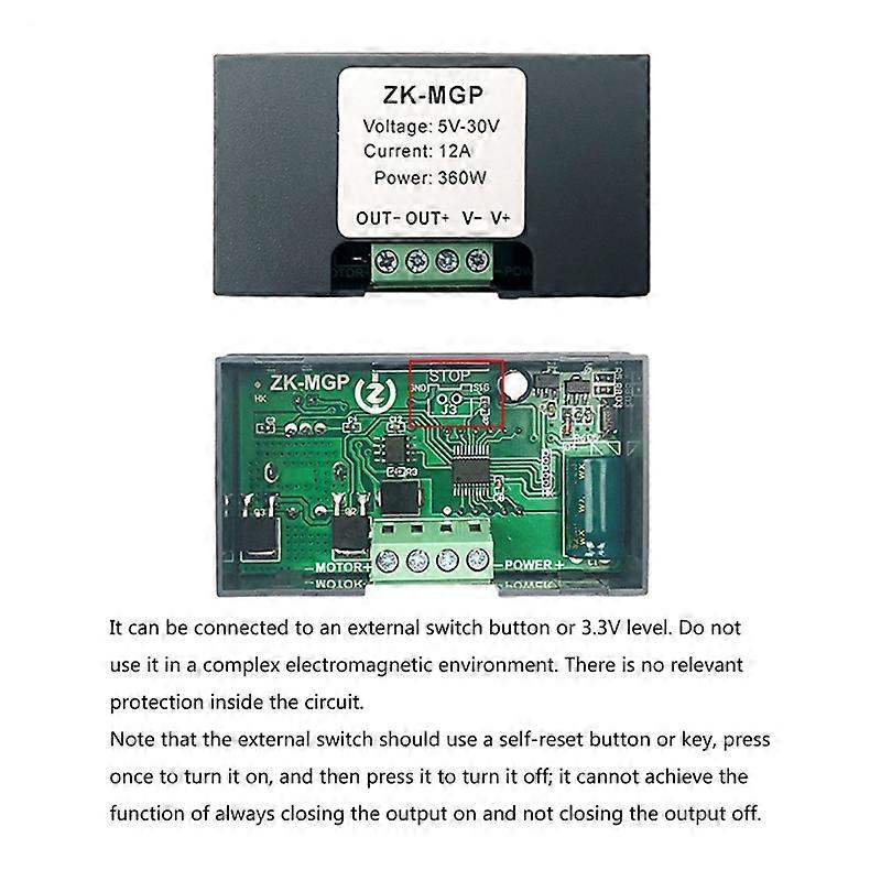 Adjustable Speed DC Motor Speed Controller 5-30V 12A 360W With Start Stop Switch Speed Controller
