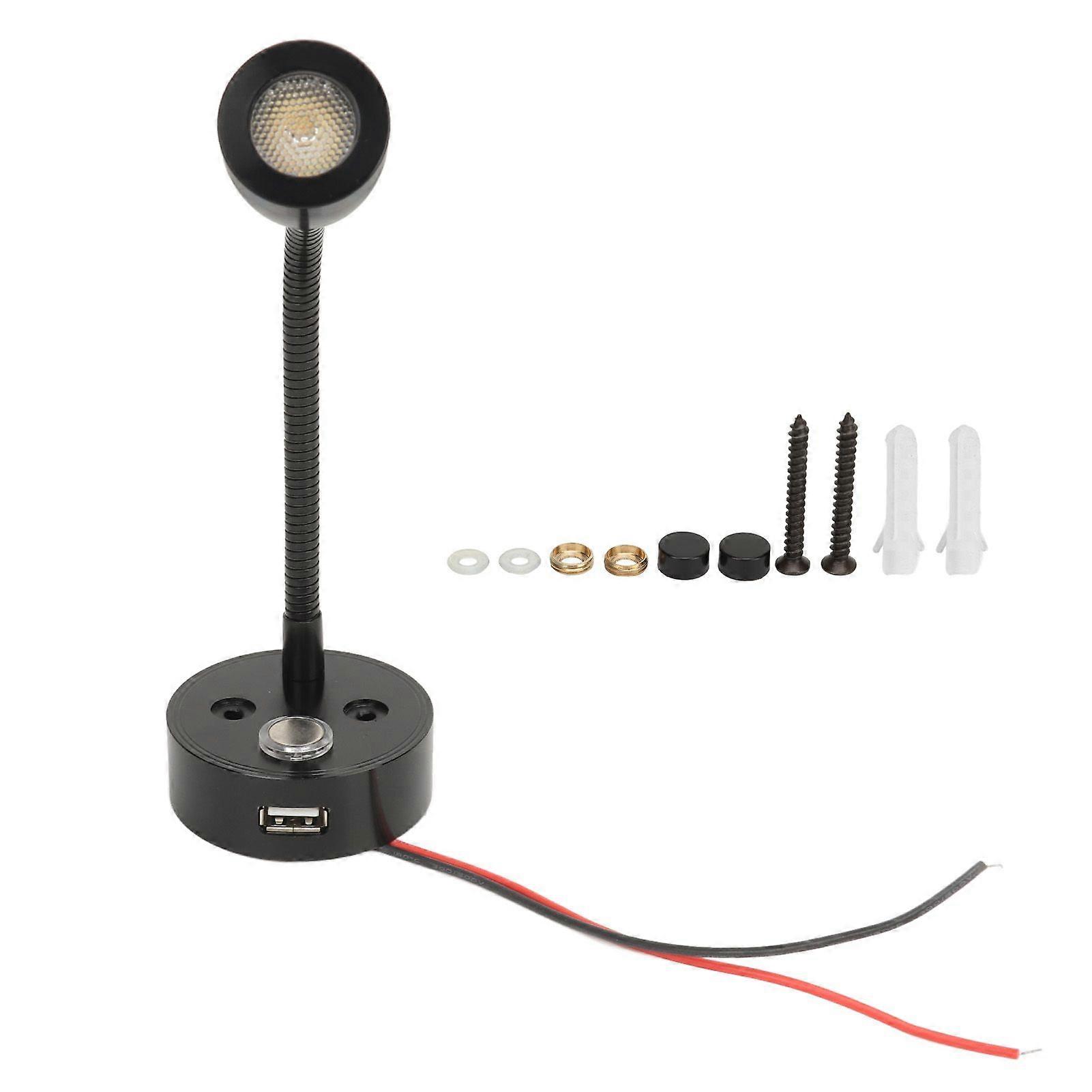 Adjustable bedside lamp LED reading light for RV boat yacht DC10 to 30V