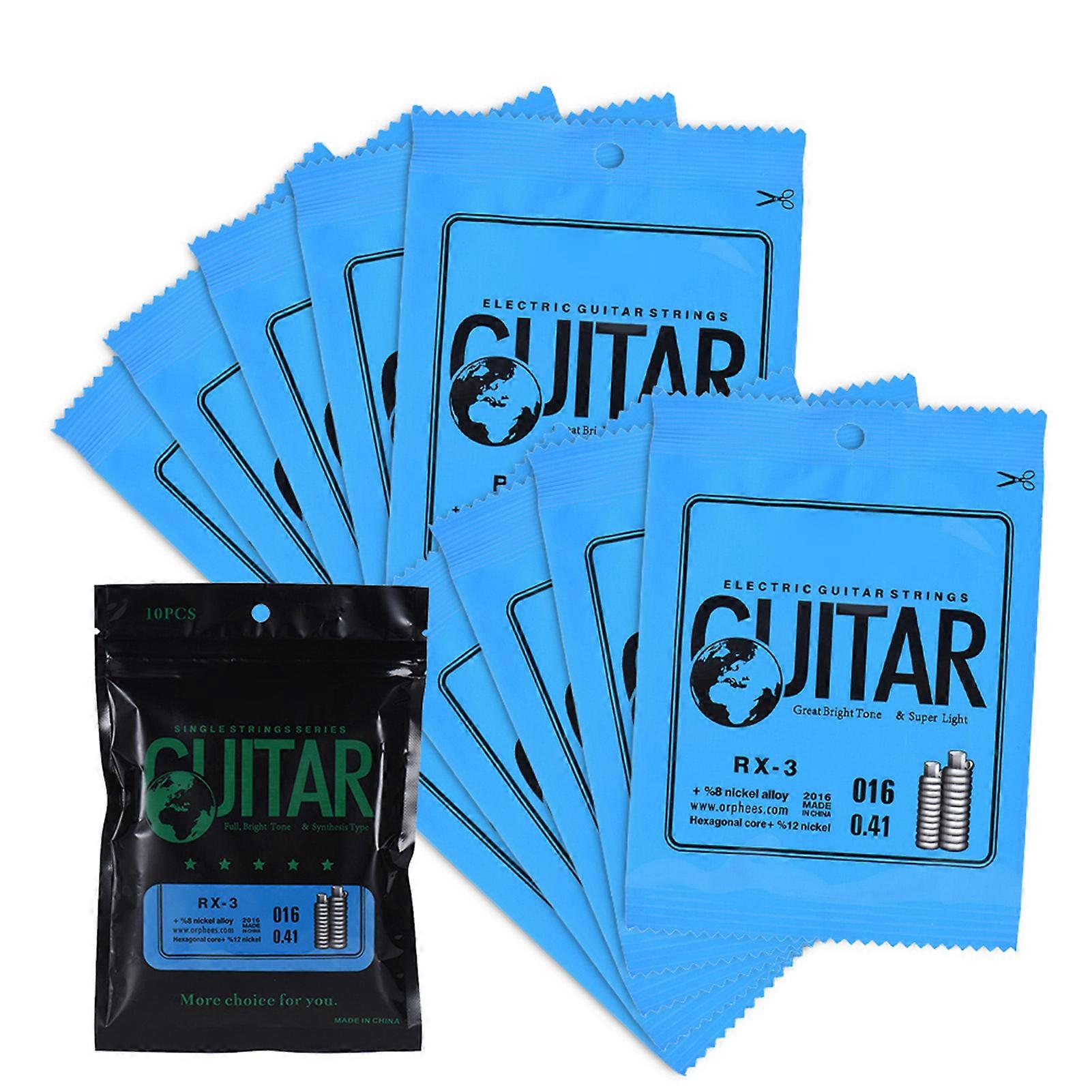 Electric Guitar G String Replacement 3rd RX-3 Single .016 Nickel Alloy Super Light Tension 10 Pack Durable Strings