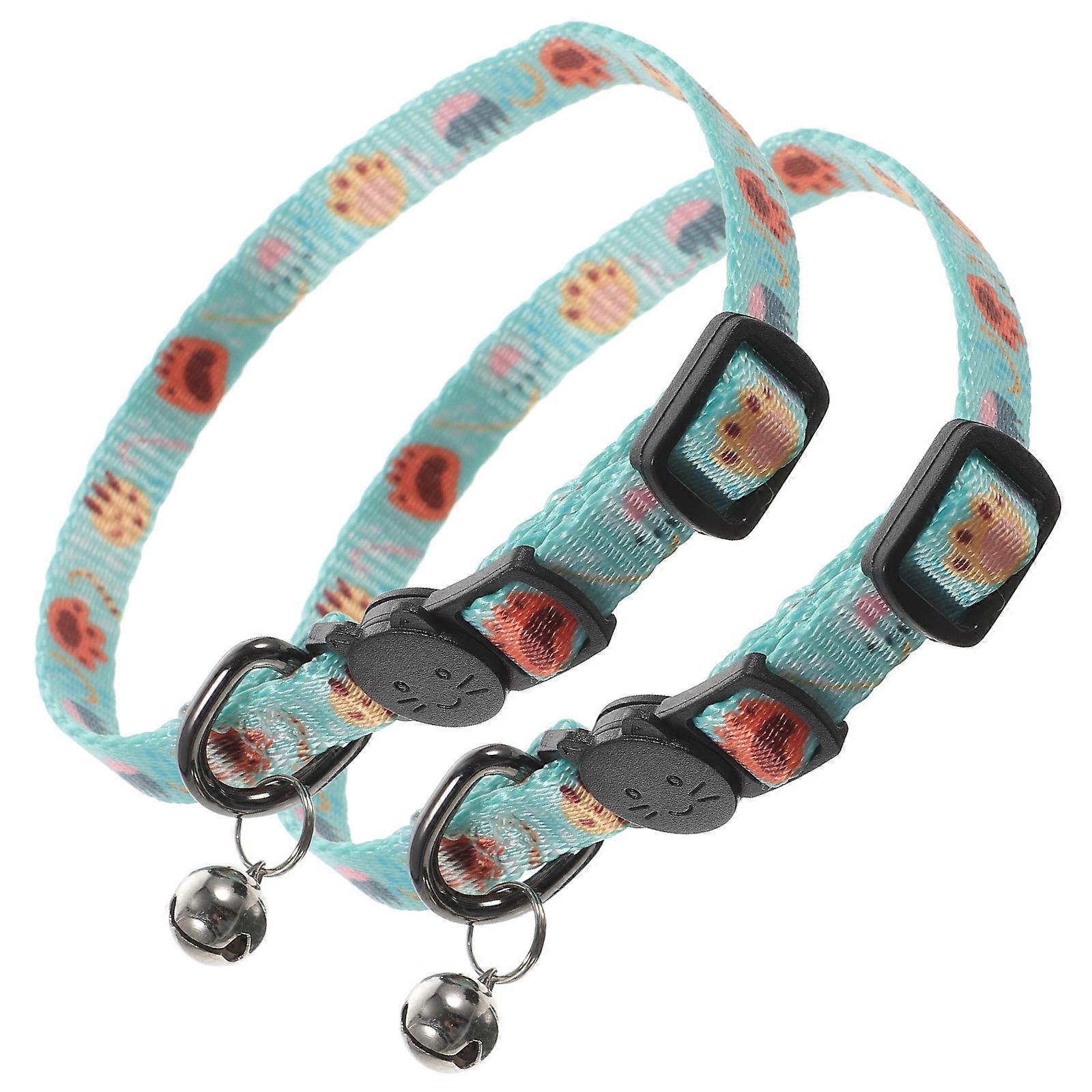 Cute Cat Collar with Breakaway Safety Buckle Adjustable Neck Decoration for Indoor Cats Daily Wear Parties and Special Occasions Includes Bells
