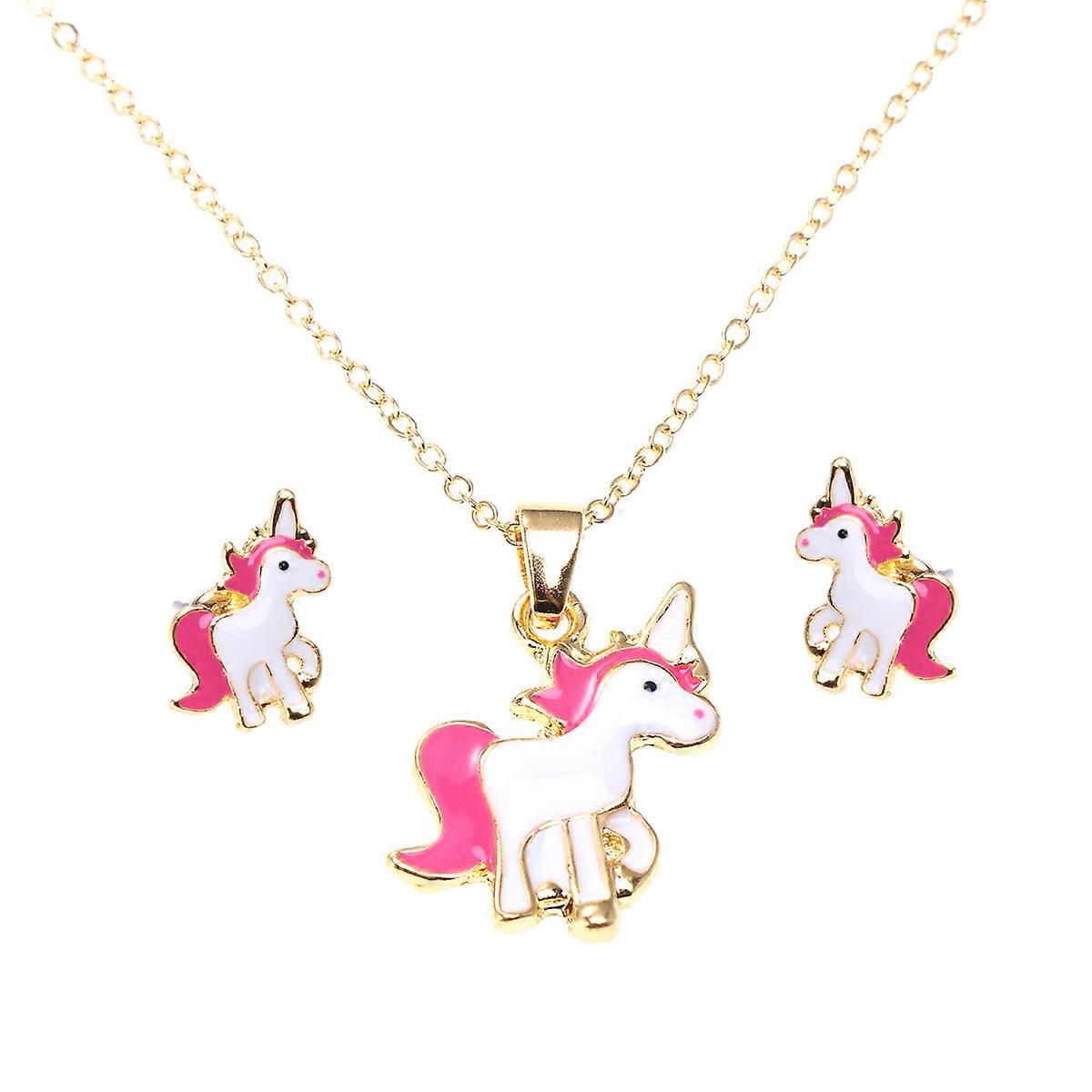 女性用動物ユニコーンネックレスセット、多用途で印象的なギフトオプション