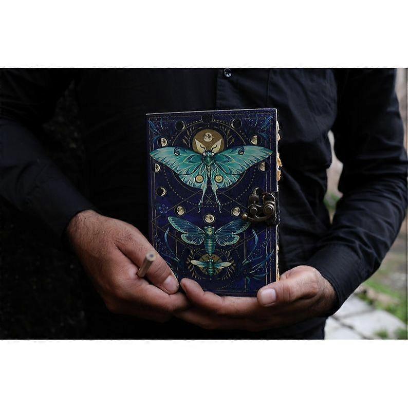 NEW Leather journal Spell wizard Cat Book Blank Magik Notebook Book Of Shadows Wiccan Pagan grimoire book for Traveling Sketching best Gifts