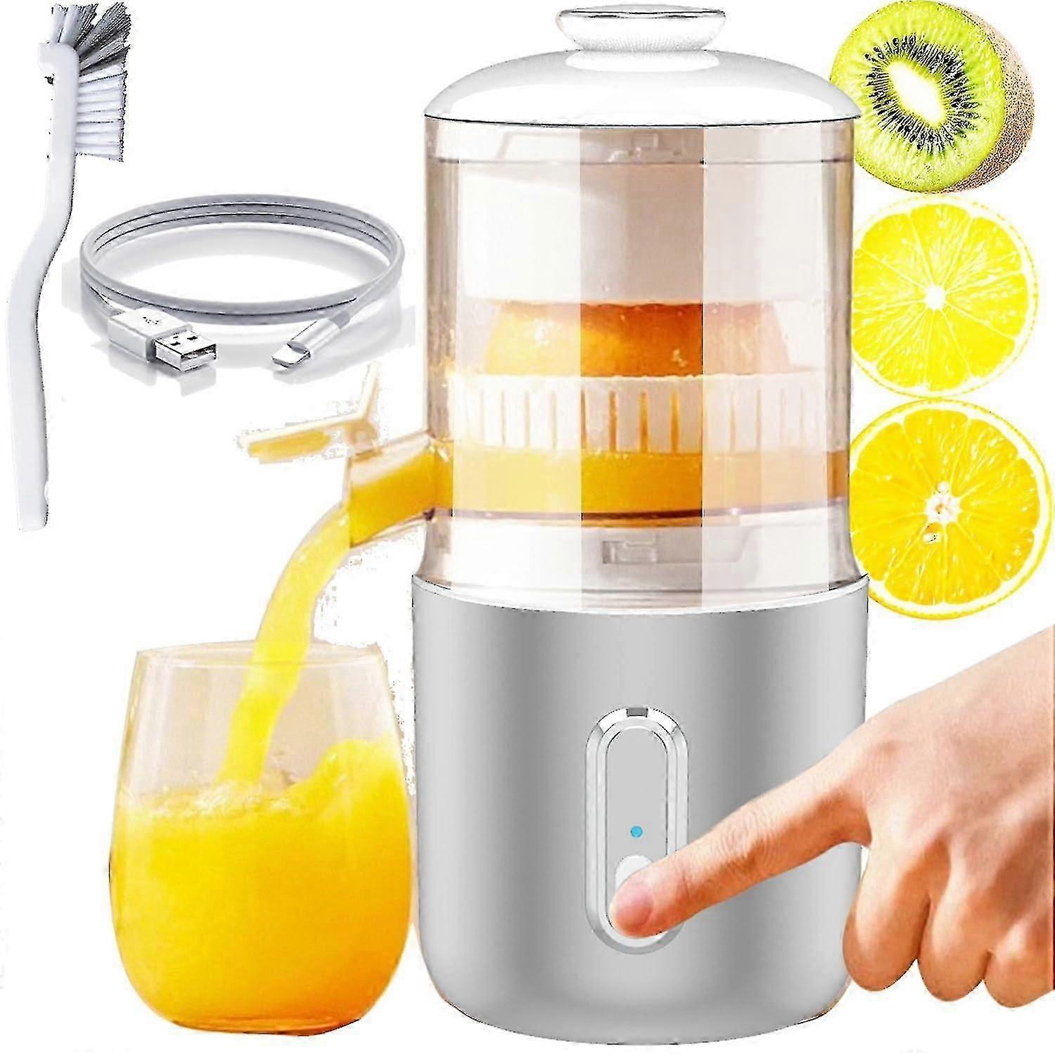 Electric Juicer Machines, Juicer Squeezer Cordless Portable Small Cold Pressed Lemon Juicer Machine, Easy Clean Usb Typ-c Chargeable, 40 Juices, 1500m