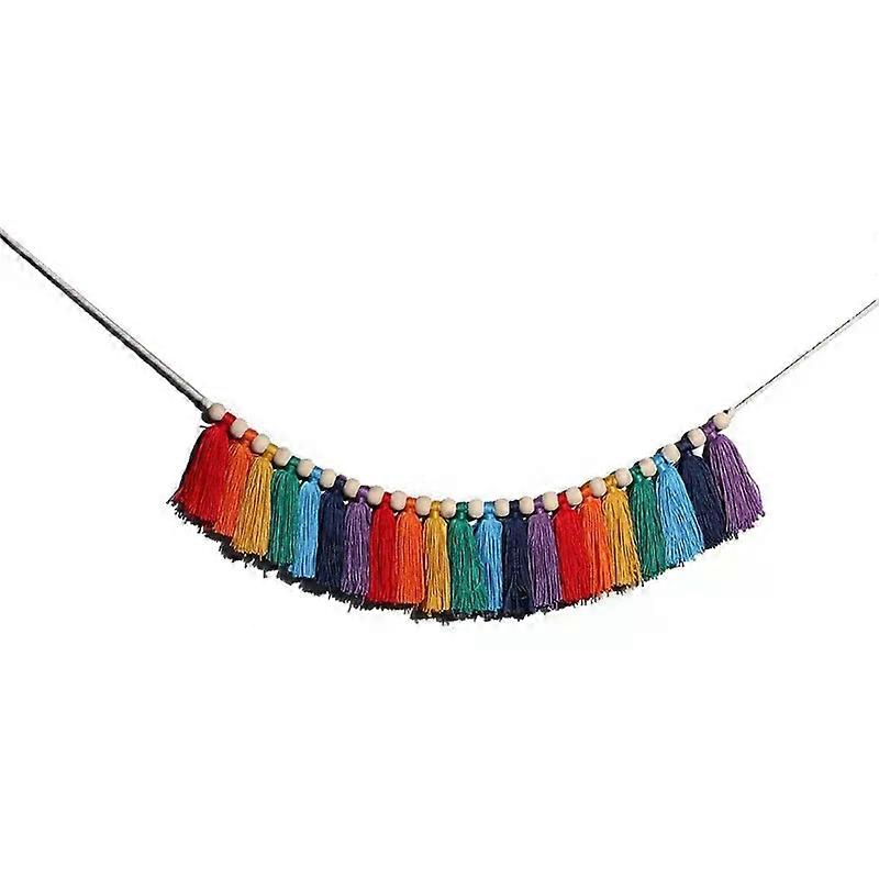 Nordic Rainbow Tassel Wall Hanging Party Banner Tent Bed Mat Baby Shower Bunting Ornament Baby Room Decor