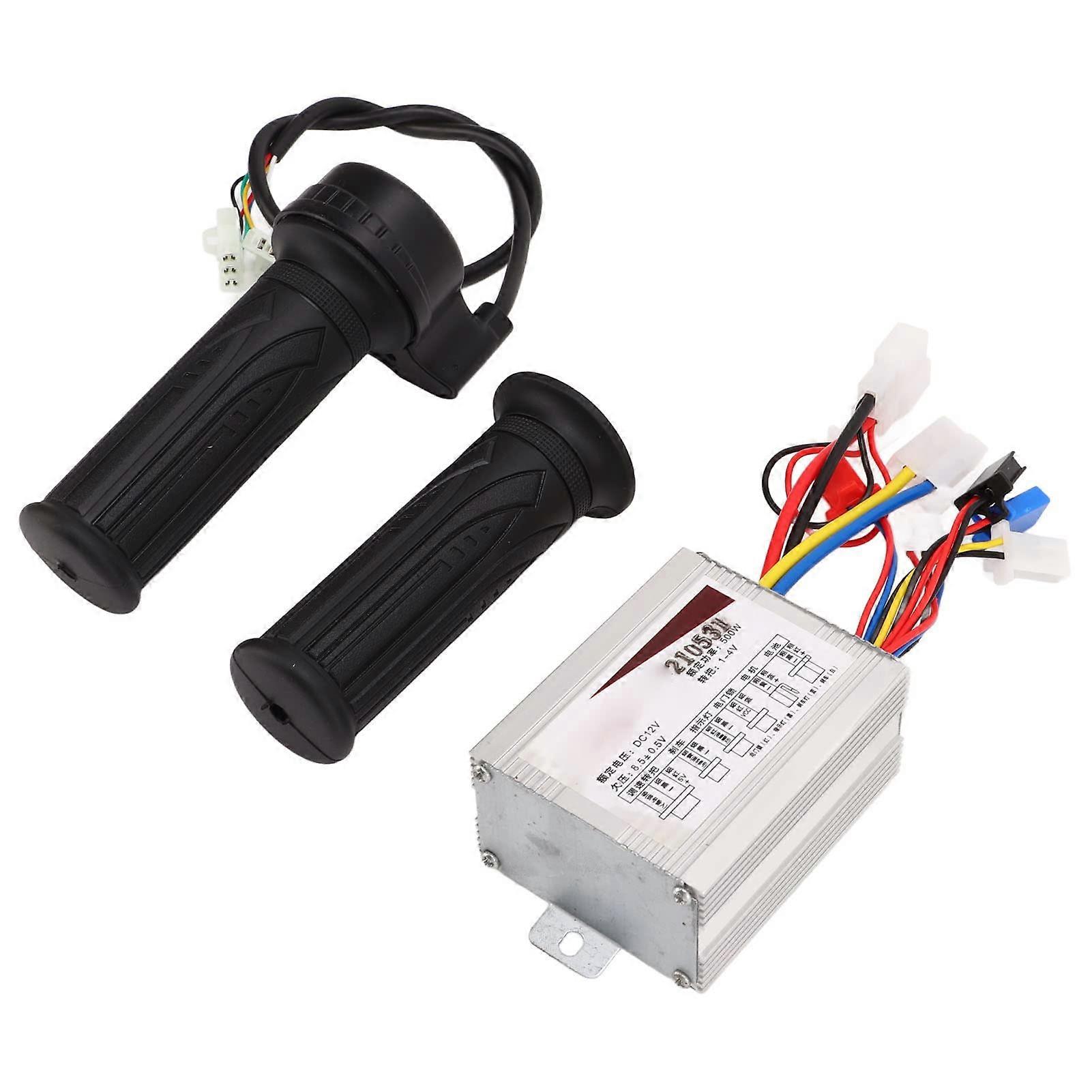 12V 500W Electric Bike Controller, Sensitive DC Motor Brushed Controller THREESpeed Throttle Grip Set