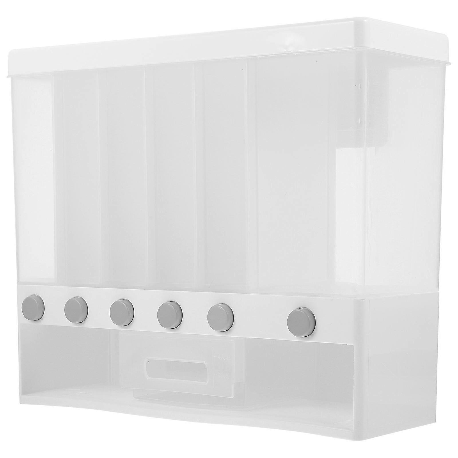 1Set Useful Airtight Kitchen Grains Storage Tank Wall-mounted Container Square Design Waterproof Dust-proof