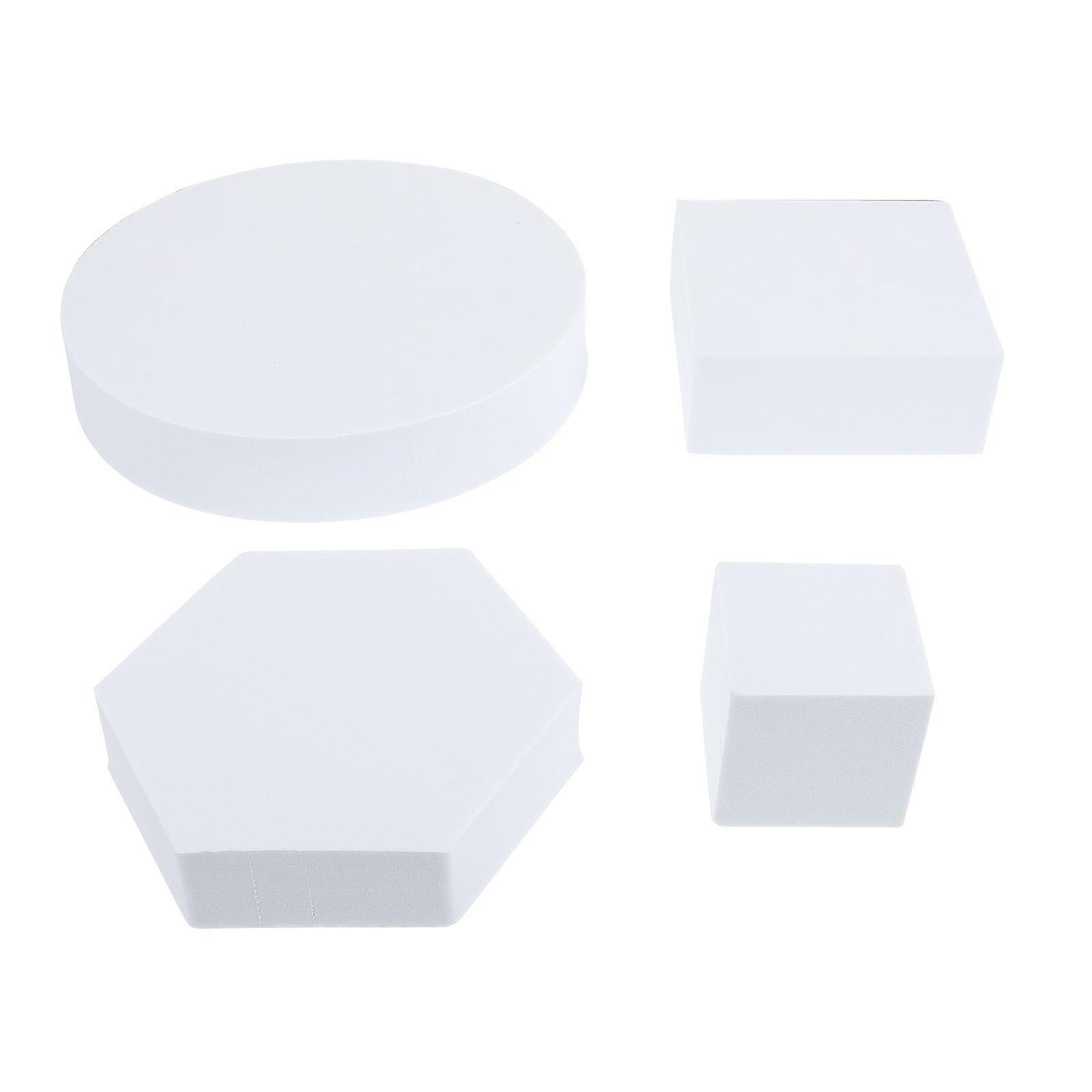 White Geometry Photo Props Made of Synthetic Material for Decor Use Lightweight and Durable 4 Pcs