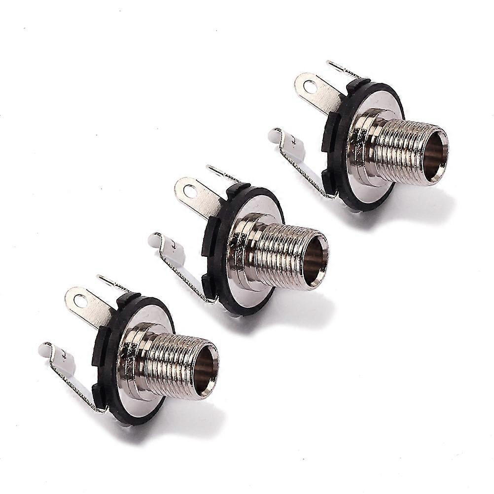 Copper Jack Socket Guitar Jack Socket Connector with Nuts and Washers 10Pcs