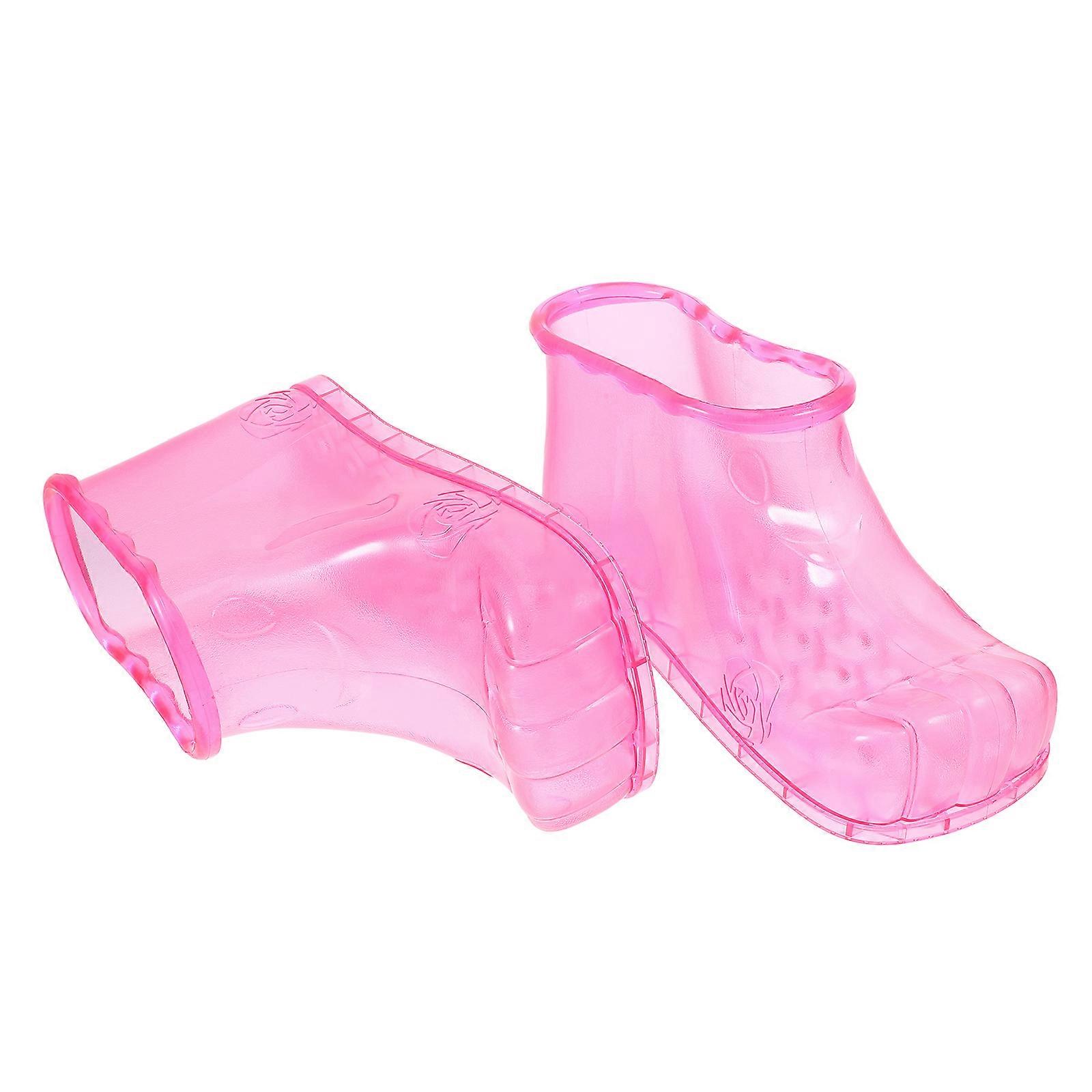 Comfortable Foot Bath Bucket Boot For Safe Use With High-class PVC Material In Rosy Suitable For Men And Women 1 Pair