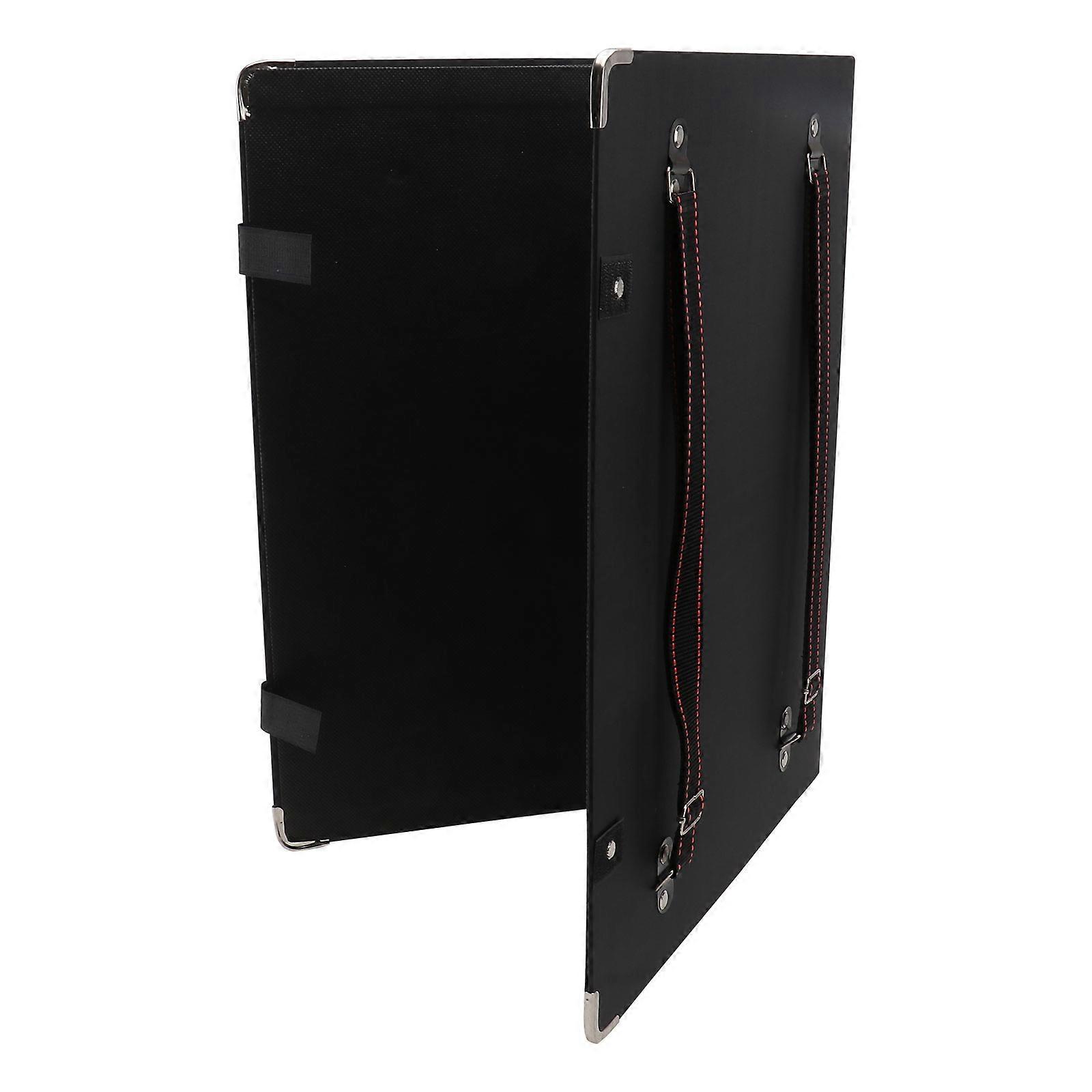 Black Sketch Board with Double Shoulder Straps for Portable Artistic Creation synthetic material 1Pc