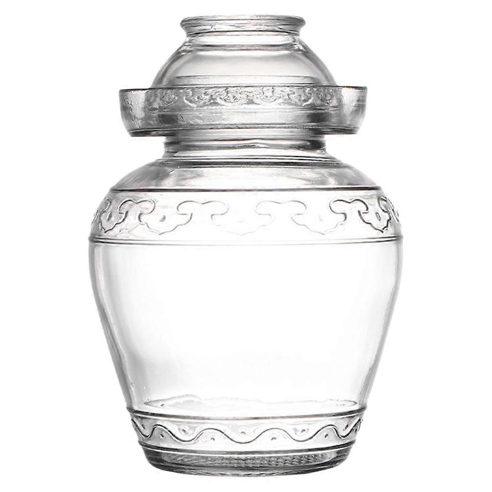 Storage Jars with Airtight Lids Kitchen Pickle Jar for Restaurant 24x16cm Grain Pattern Moisture-proof 1Set