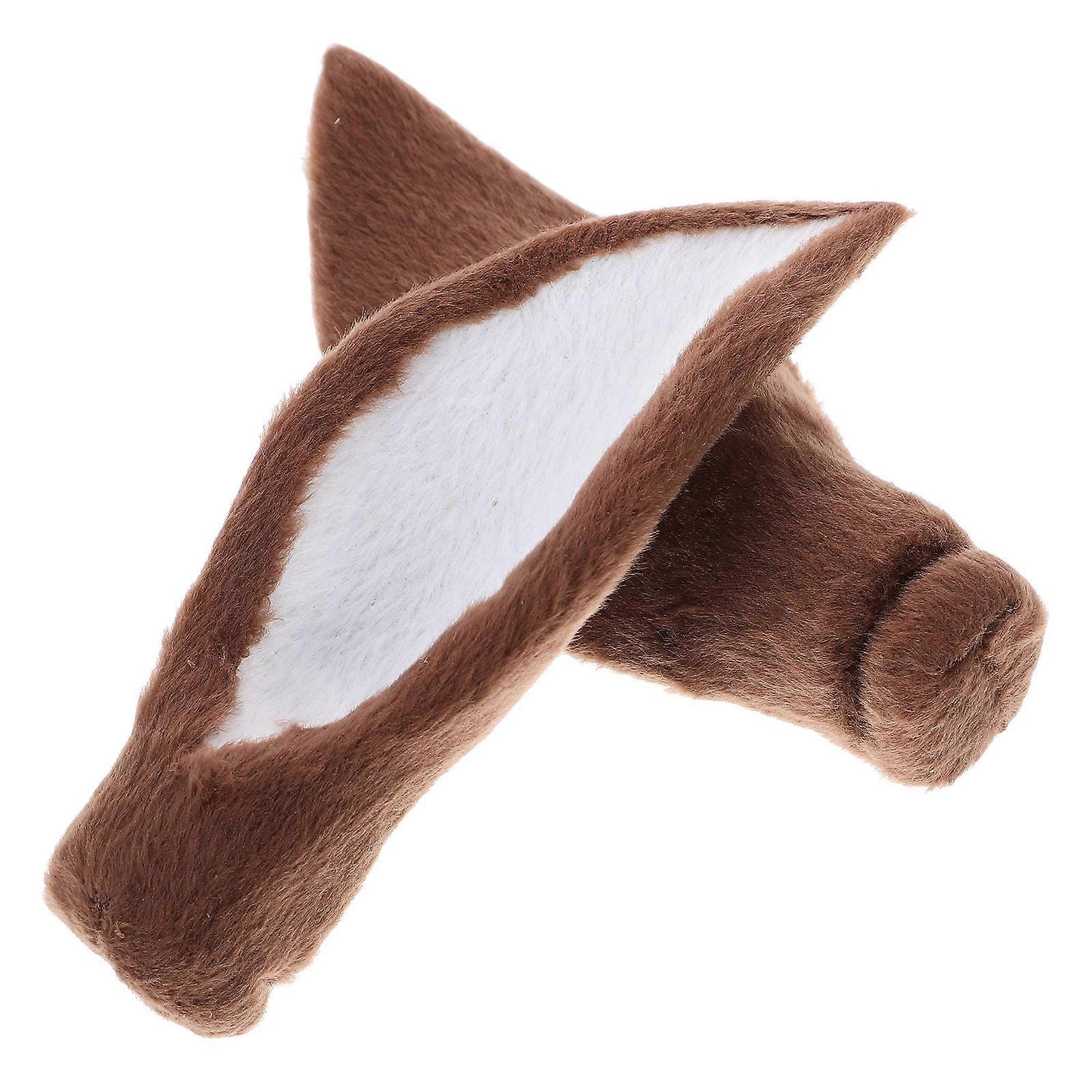 DIY Artificial Deer Ears Decoration Light Brown Synthetic Material for Christmas Photography or Stage Performances 2Pcs