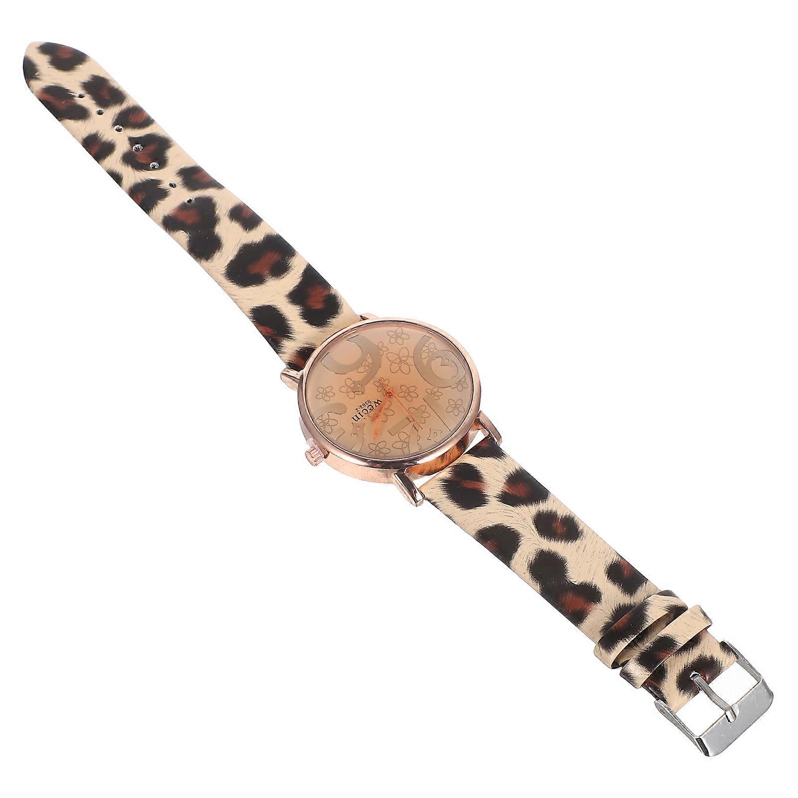 Elegant Leopard Print Quartz Watch for Women with Case – Stylish PU Strap & Roman Numeral Dial – Ideal for Birthdays & Mother’s Day