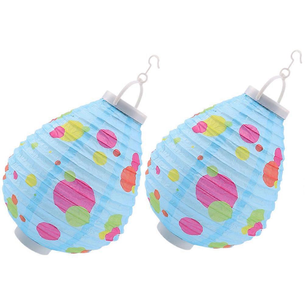 Egg Shape Paper Lantern Lights For Scene Layout And General Users In Simple Design 2Pcs