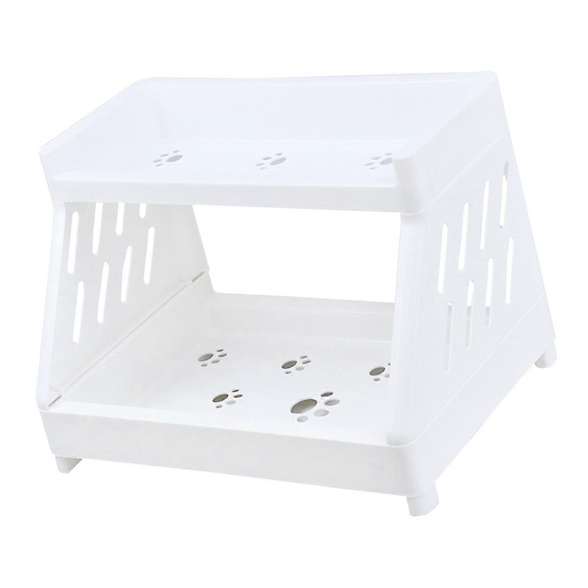White Plastic Cosmetics Storage Rack for Home Bright Color Classic Practical 2 Layers